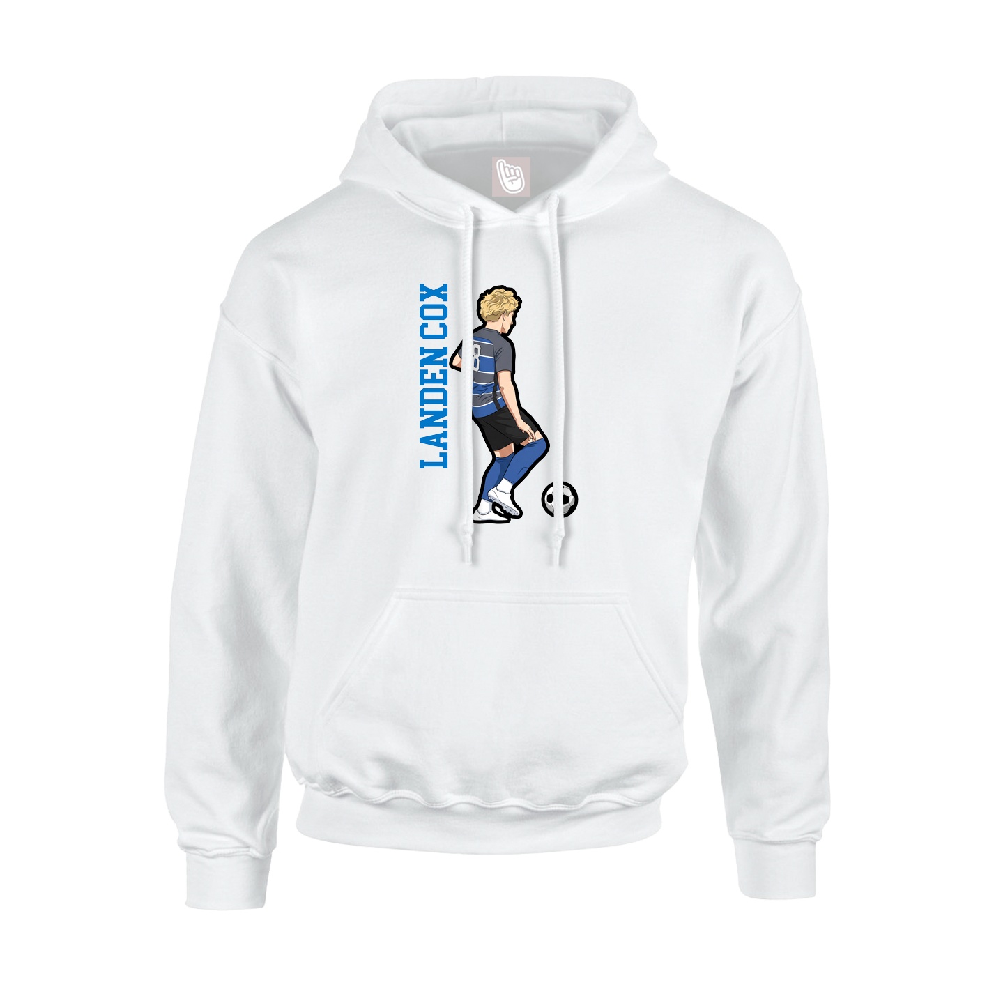 Hoodie — Name Vertical in White