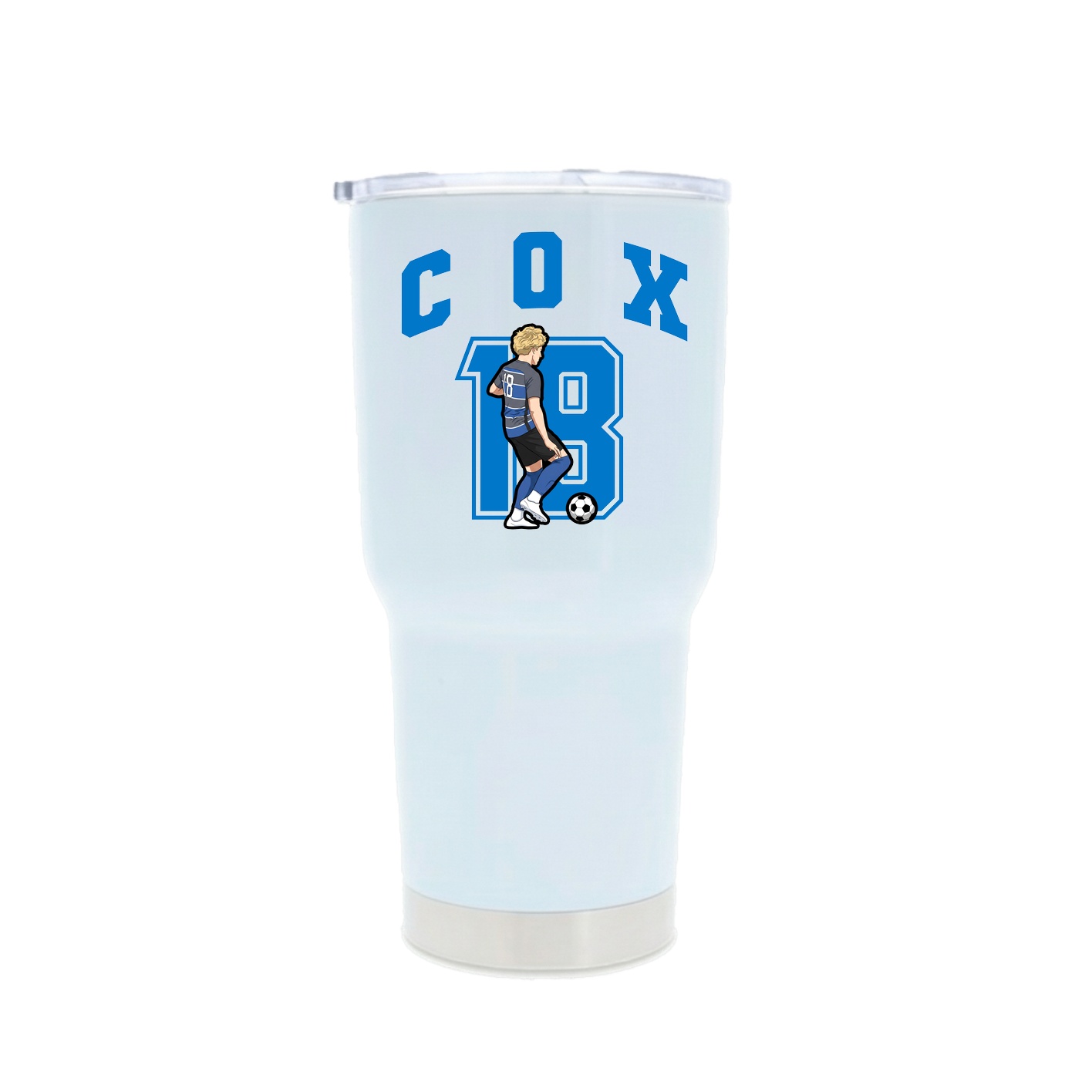 30oz Stainless Steel Tumbler — Number in White