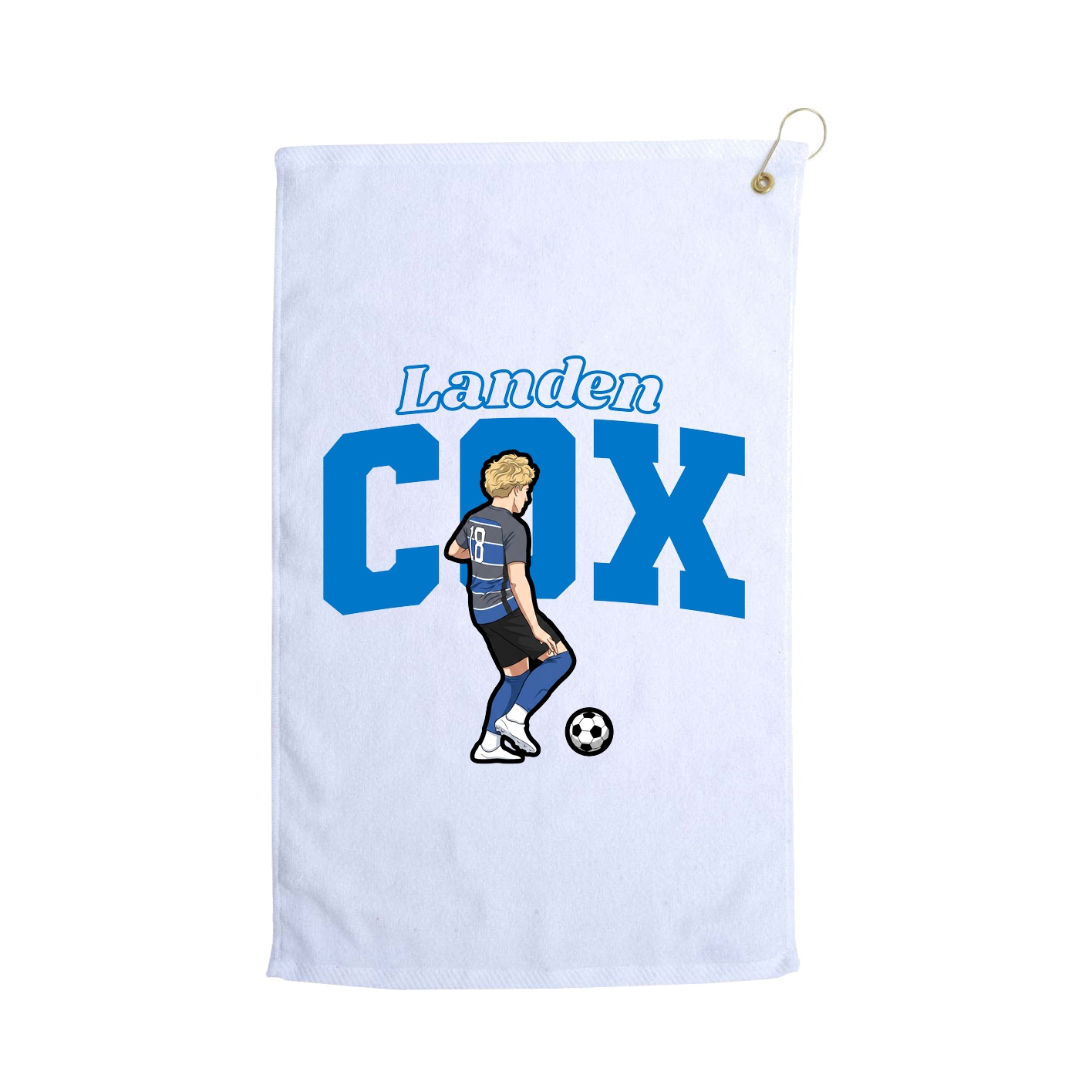Golf Towel — Name Arch in White