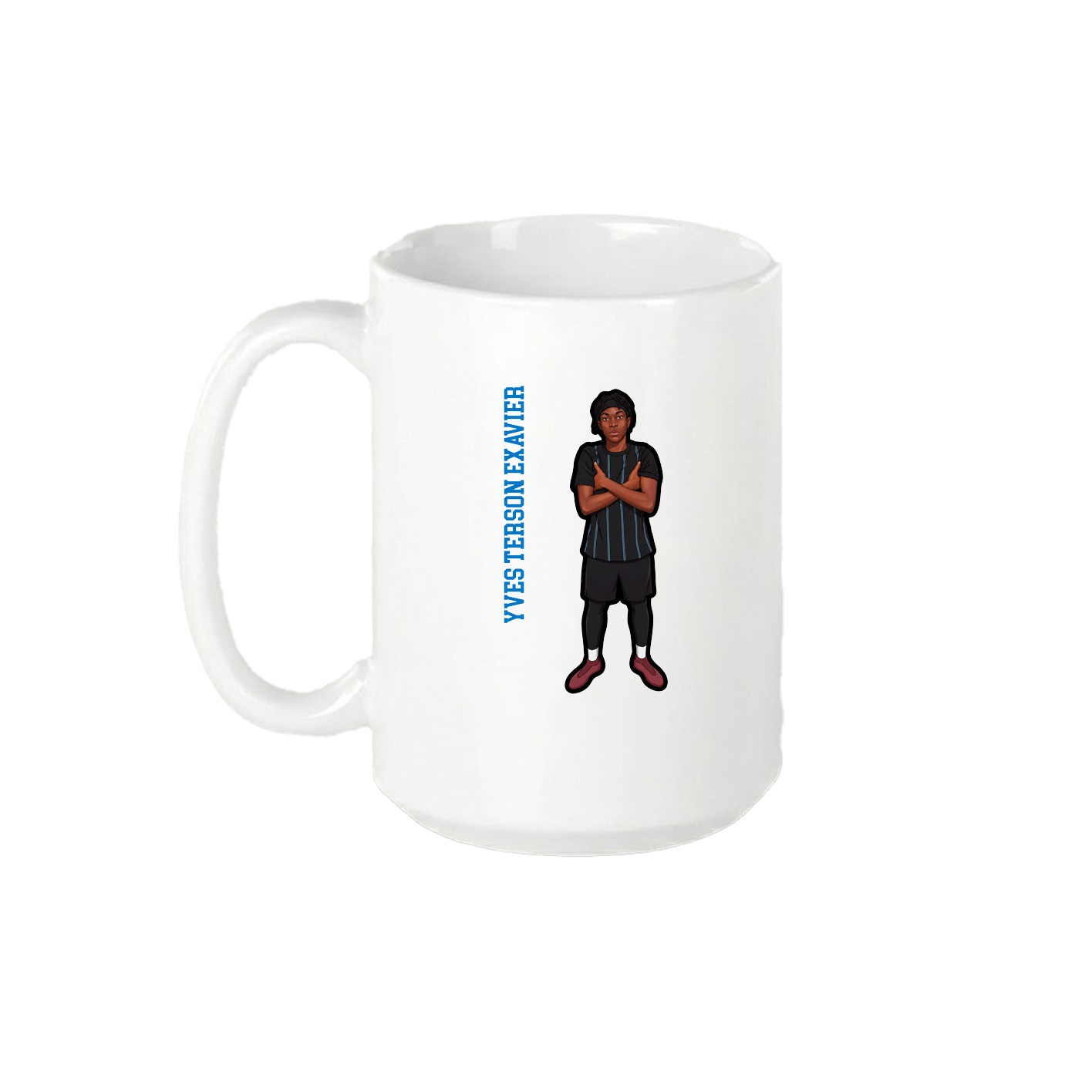 15oz Coffee Mug — Name Vertical in White