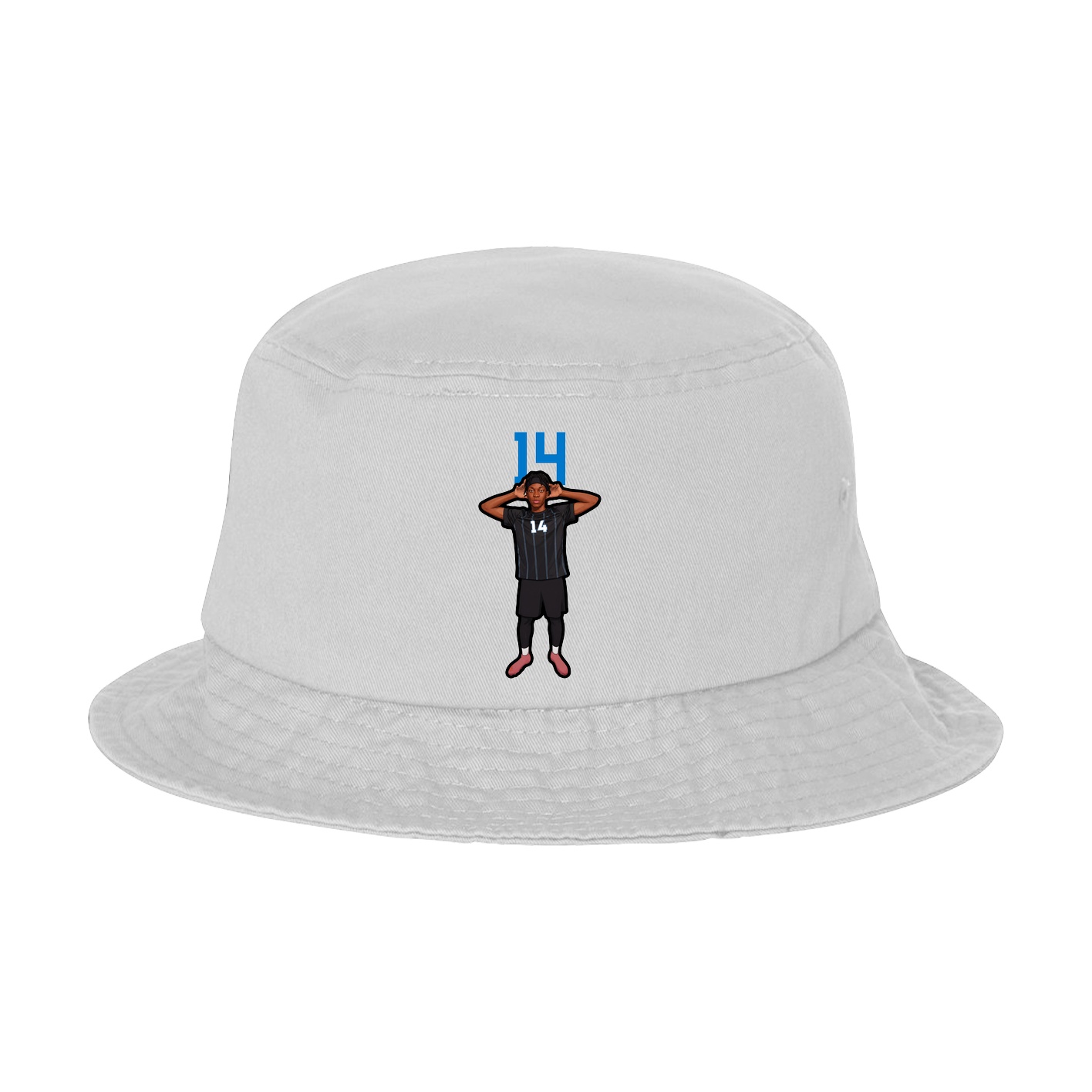 Bucket Cap — Number Top in White