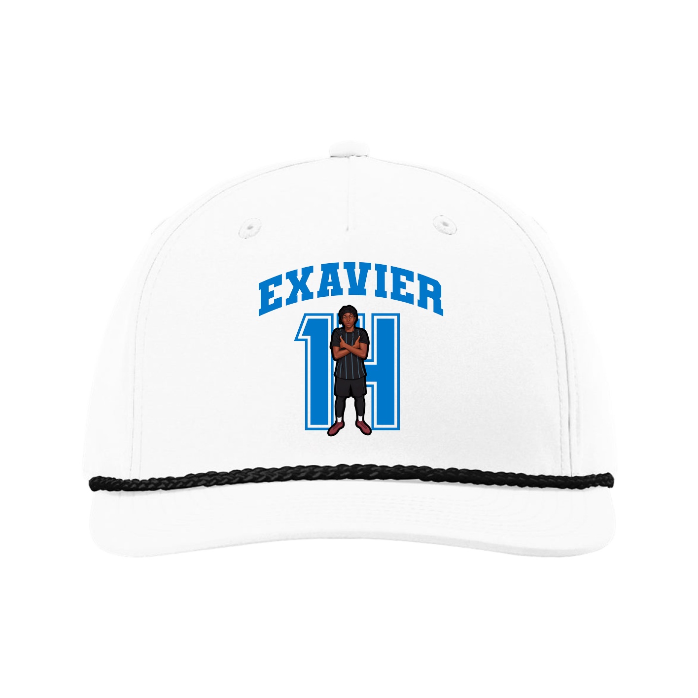 Five-Panel Classic Rope Cap — Number in White