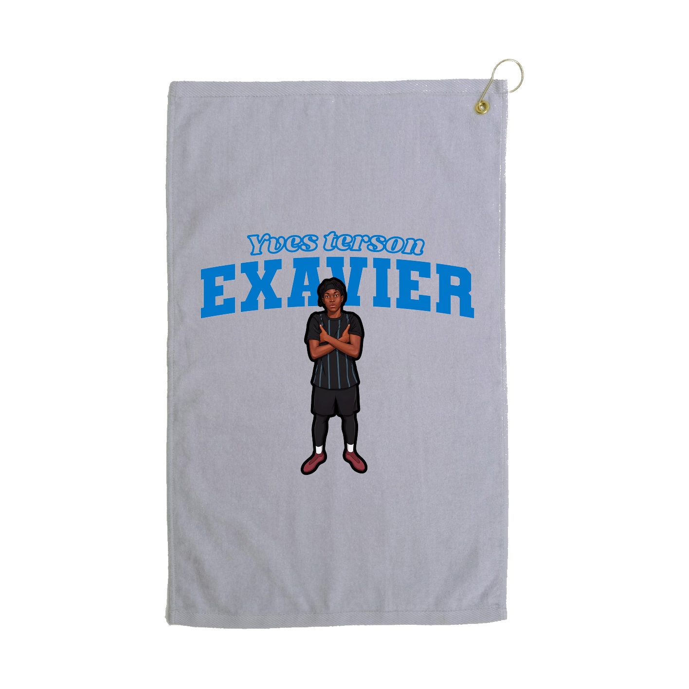 Golf Towel — Name Arch in Grey
