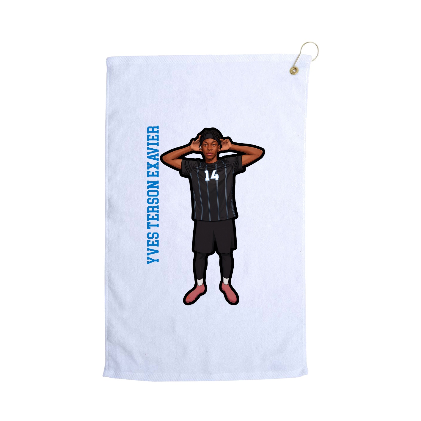 Golf Towel — Name Vertical in White