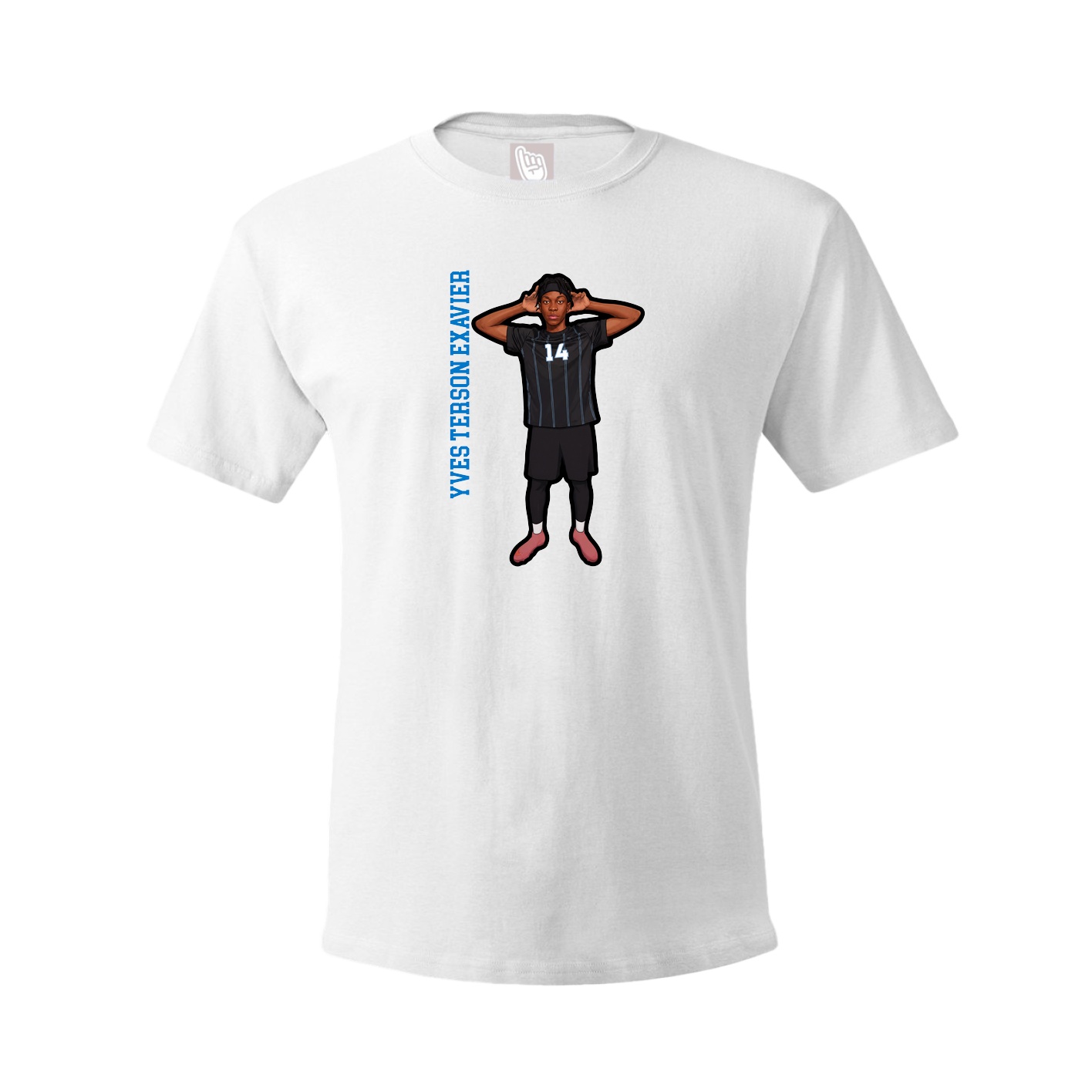 Youth Tee — Name Vertical in White