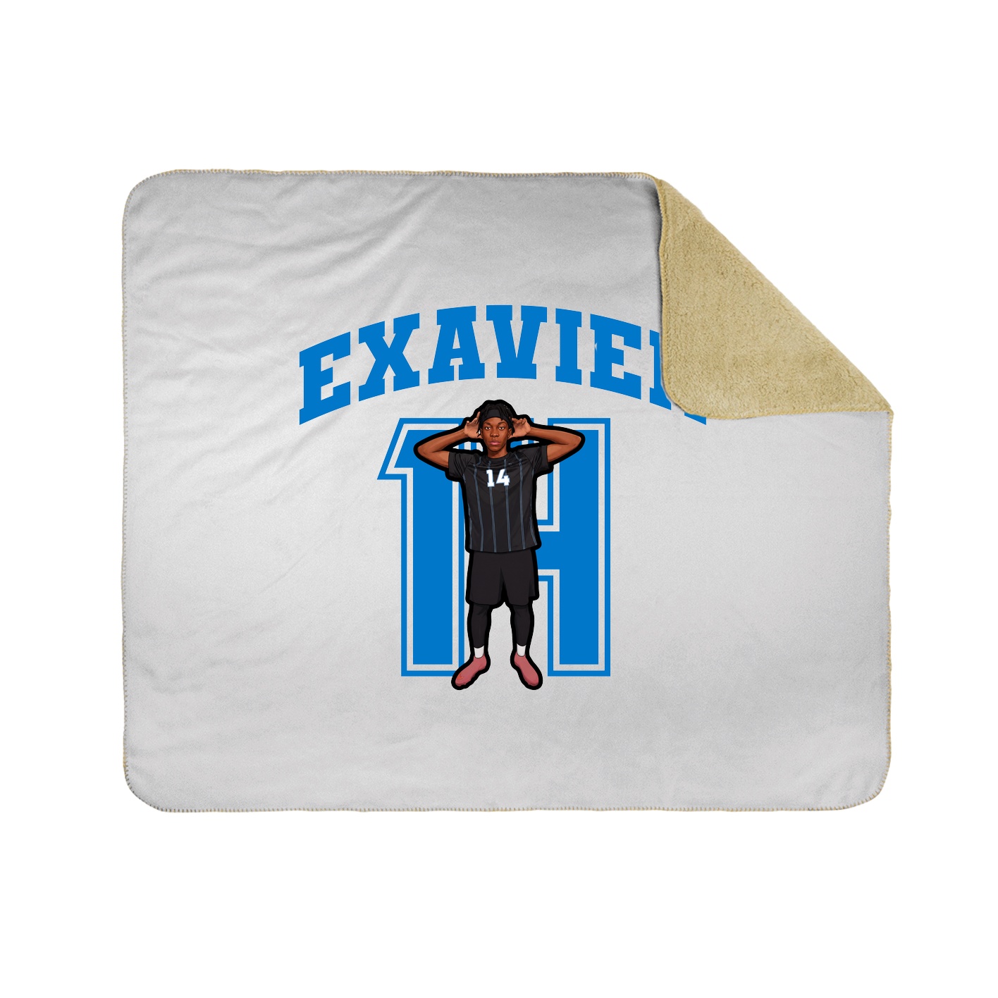 Throw Blanket — Number in White