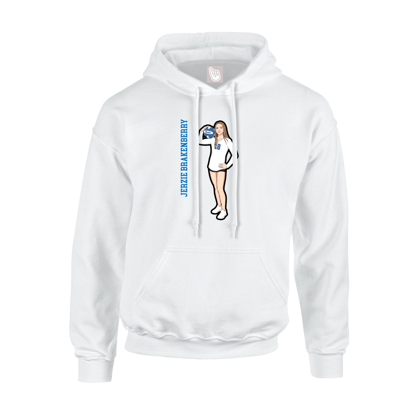 Hoodie — Name Vertical in White