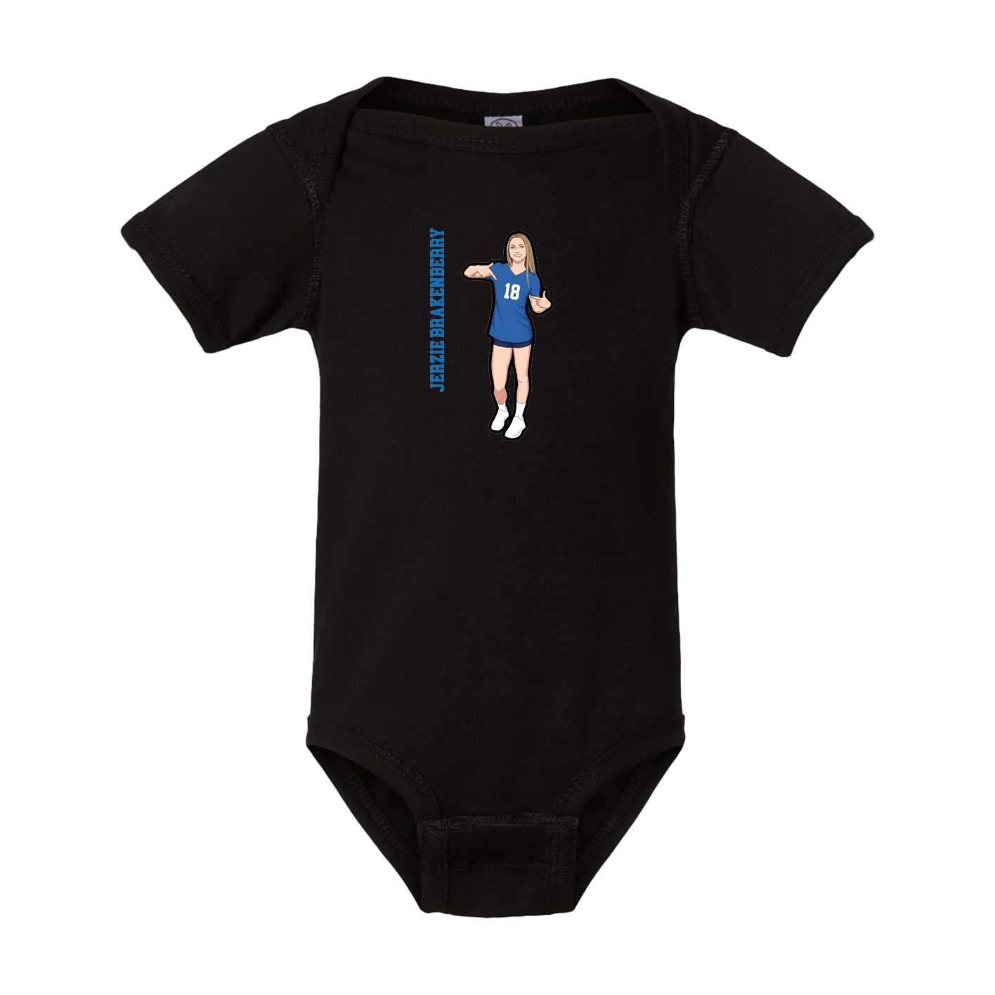 Baby Onesie — Name Vertical in Black