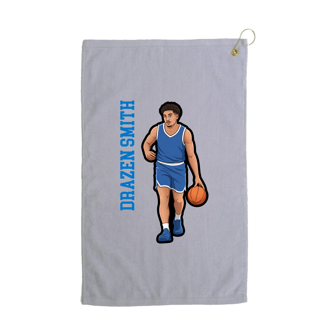 Golf Towel — Name Vertical in Grey