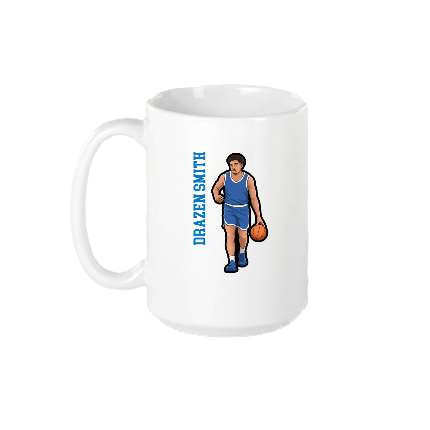 15oz Coffee Mug — Name Vertical in White