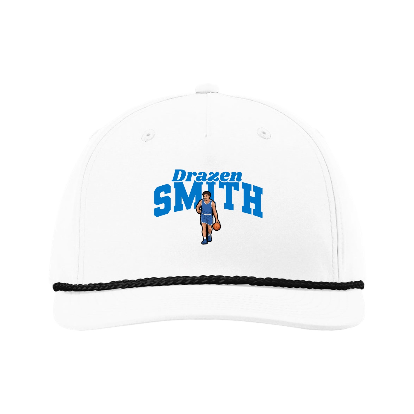 Five-Panel Classic Rope Cap — Signature Arch in White