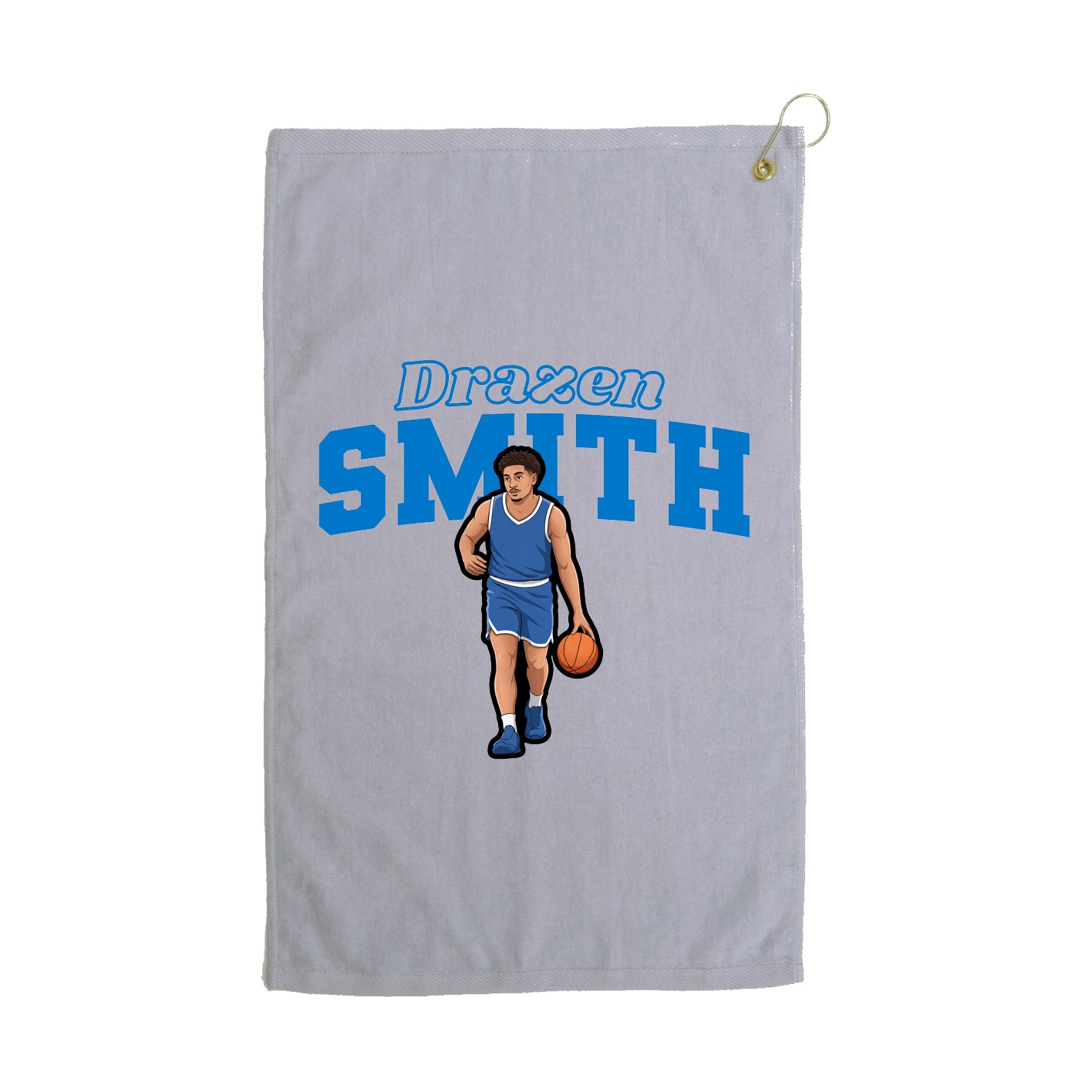 Golf Towel — Name Arch in Grey