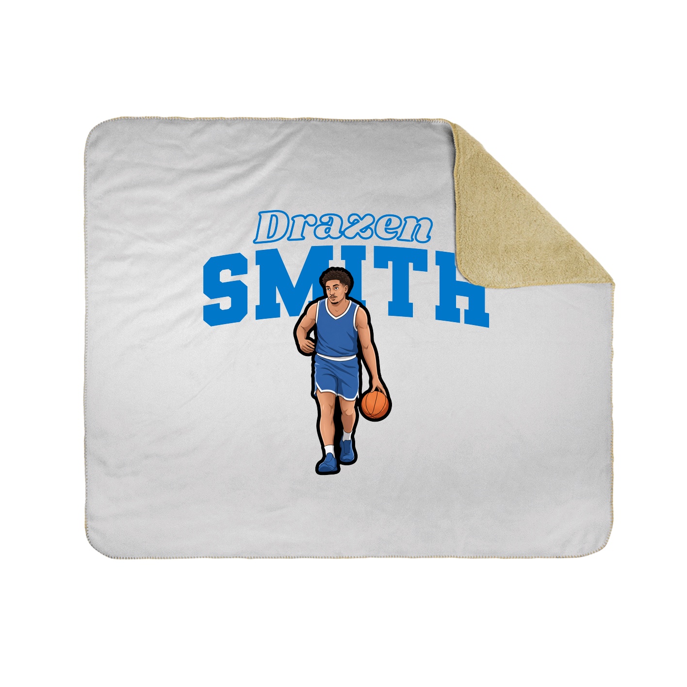 Throw Blanket — Name Arch in White