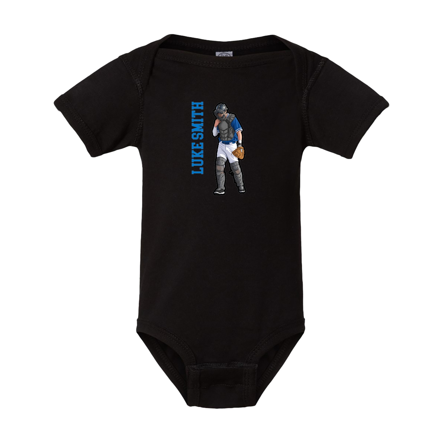 Baby Onesie — Name Vertical in Black