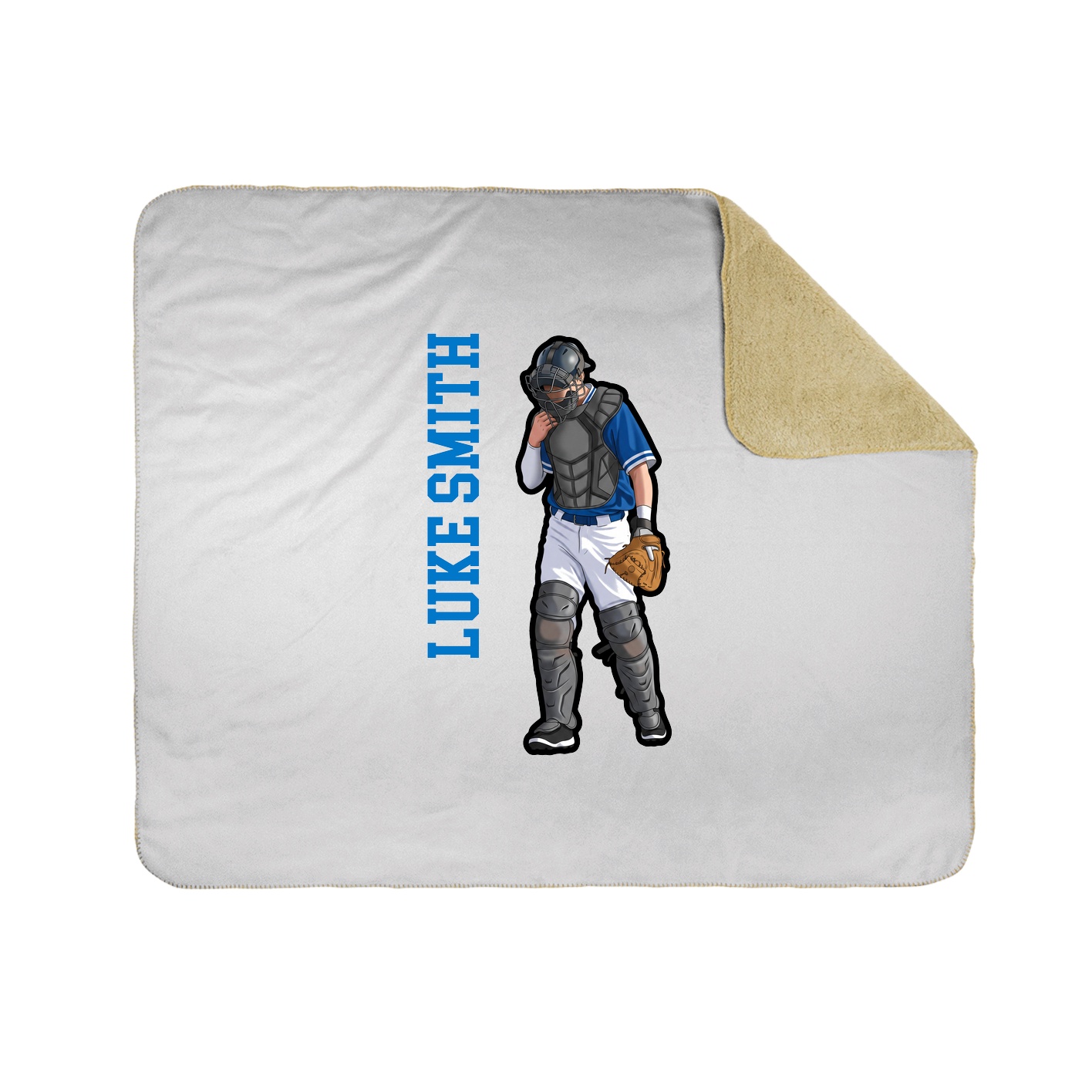 Throw Blanket — Name Vertical in White