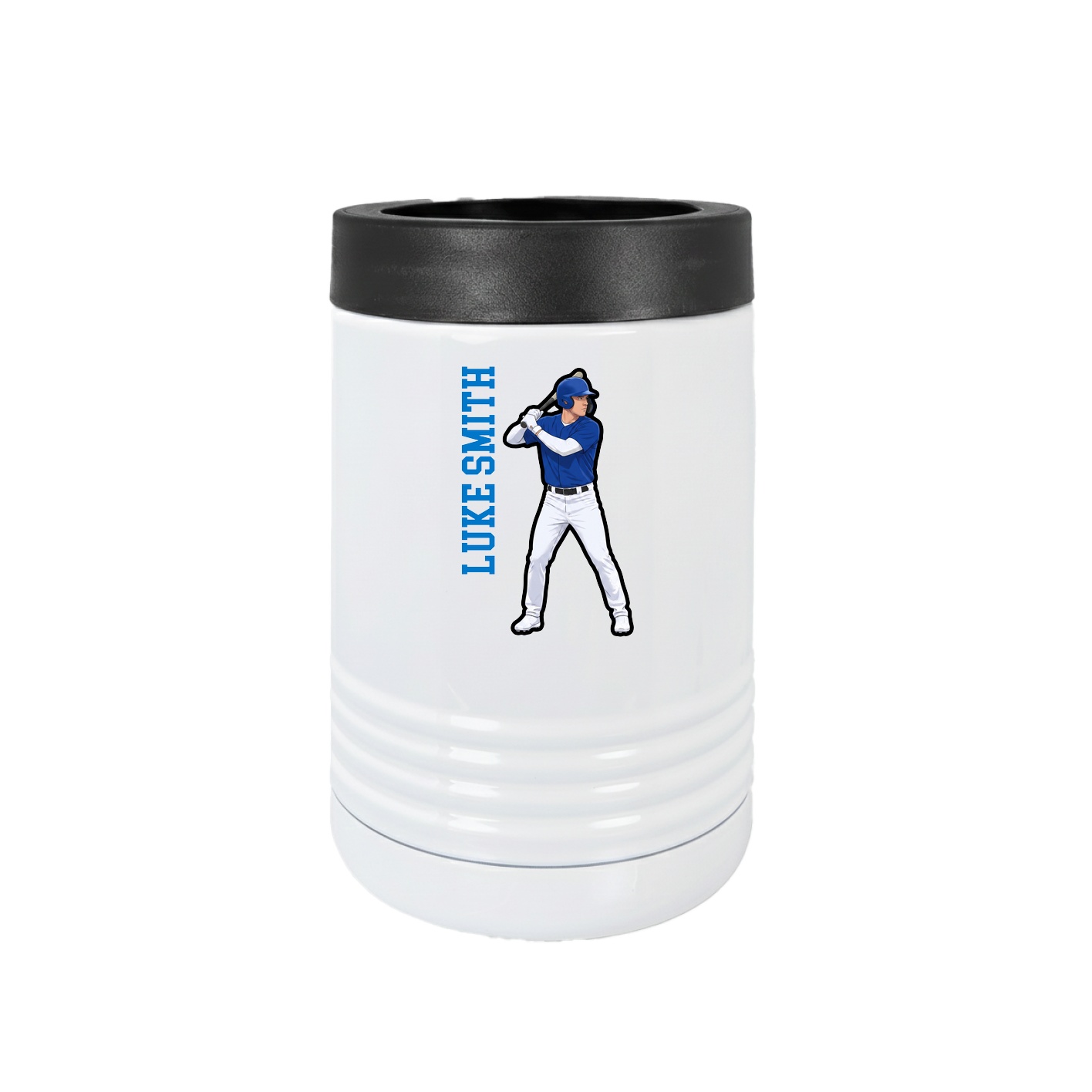 Beverage Holder — Name Vertical in White