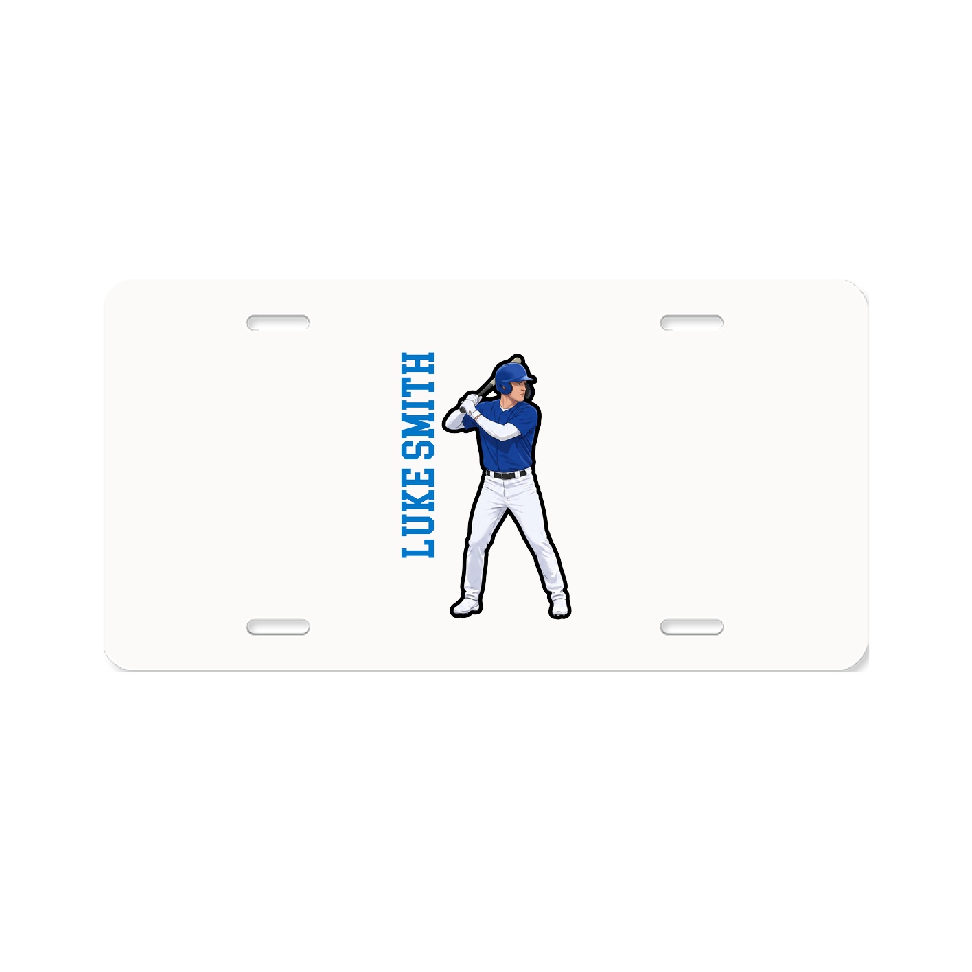 License Plate — Name Vertical in Classic