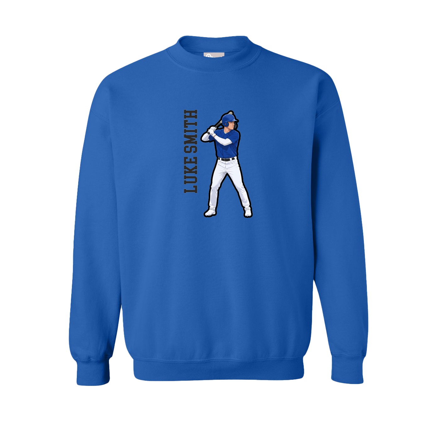 Fleece Crew — Name Vertical in Royal