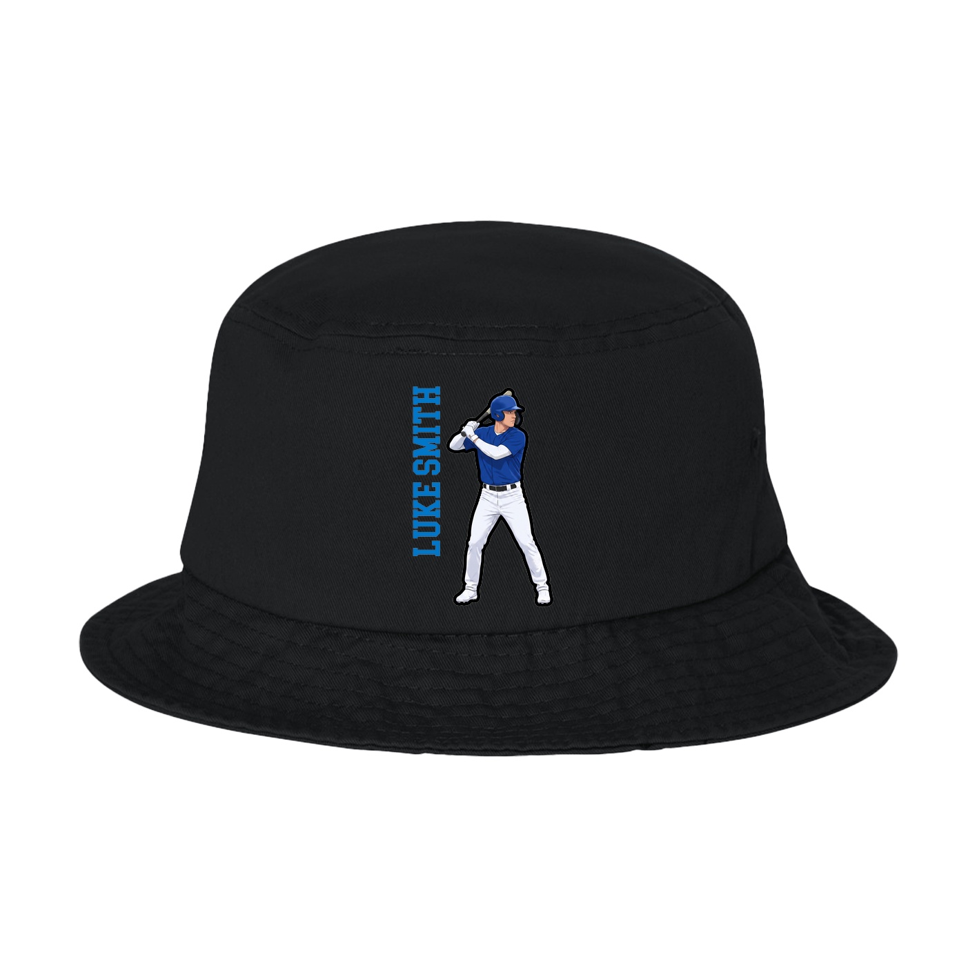 Bucket Cap — Name Vertical in Black