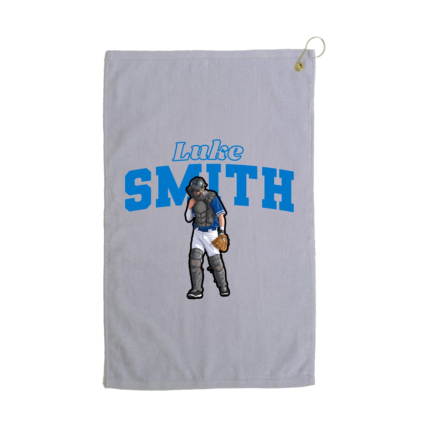 Golf Towel — Name Arch in Grey