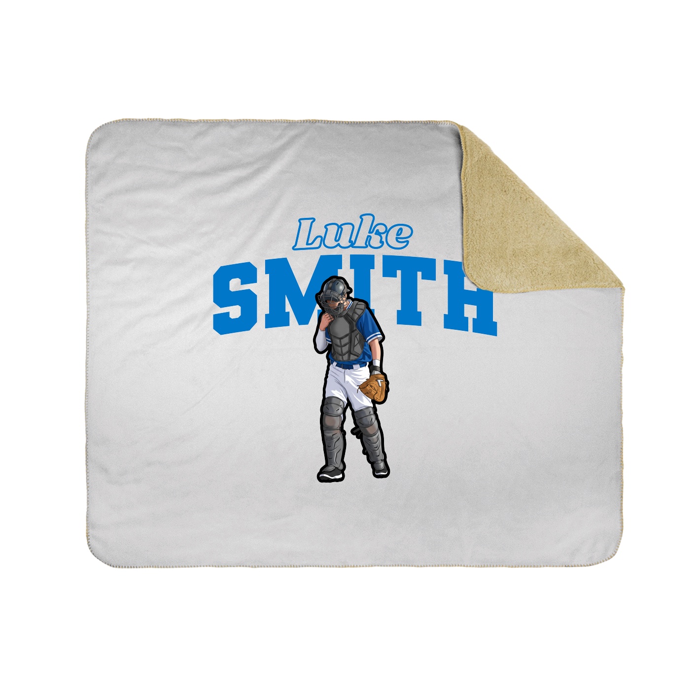 Throw Blanket — Name Arch in White
