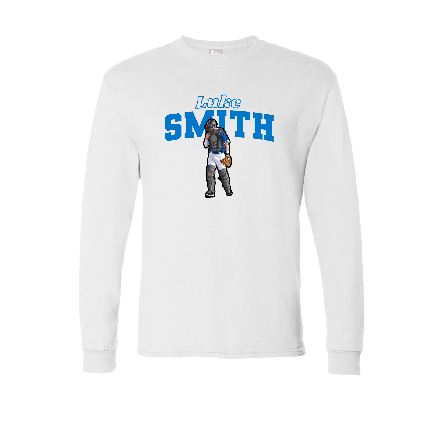 Long Sleeve Tee — Name Arch in White