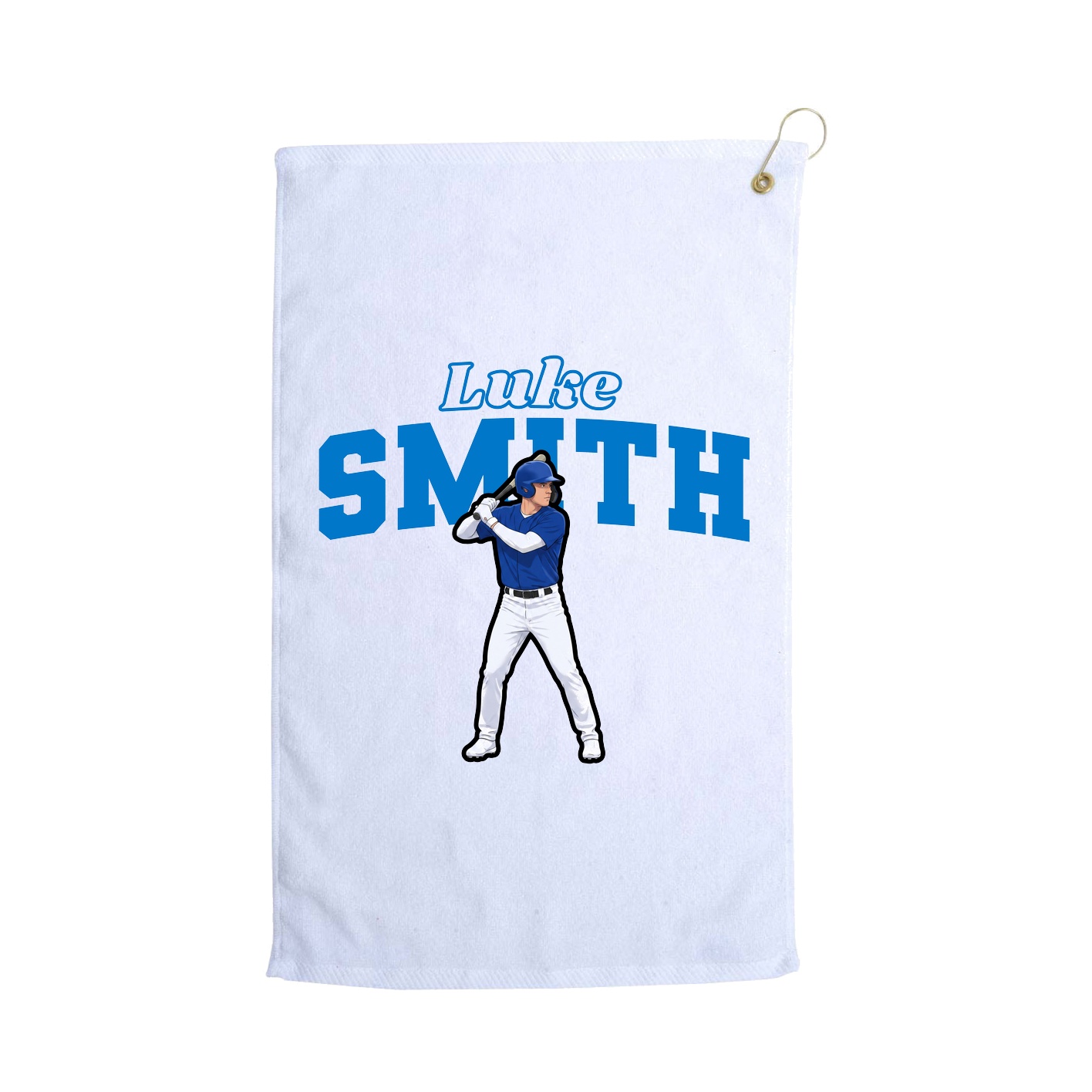 Golf Towel — Name Arch in White