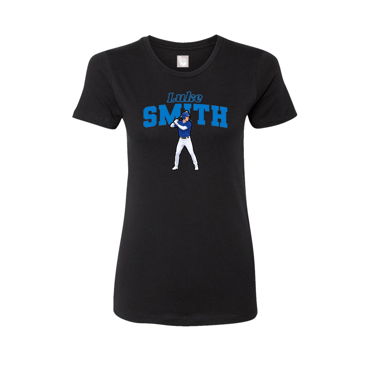 Fitted Women's Tee — Name Arch in Black