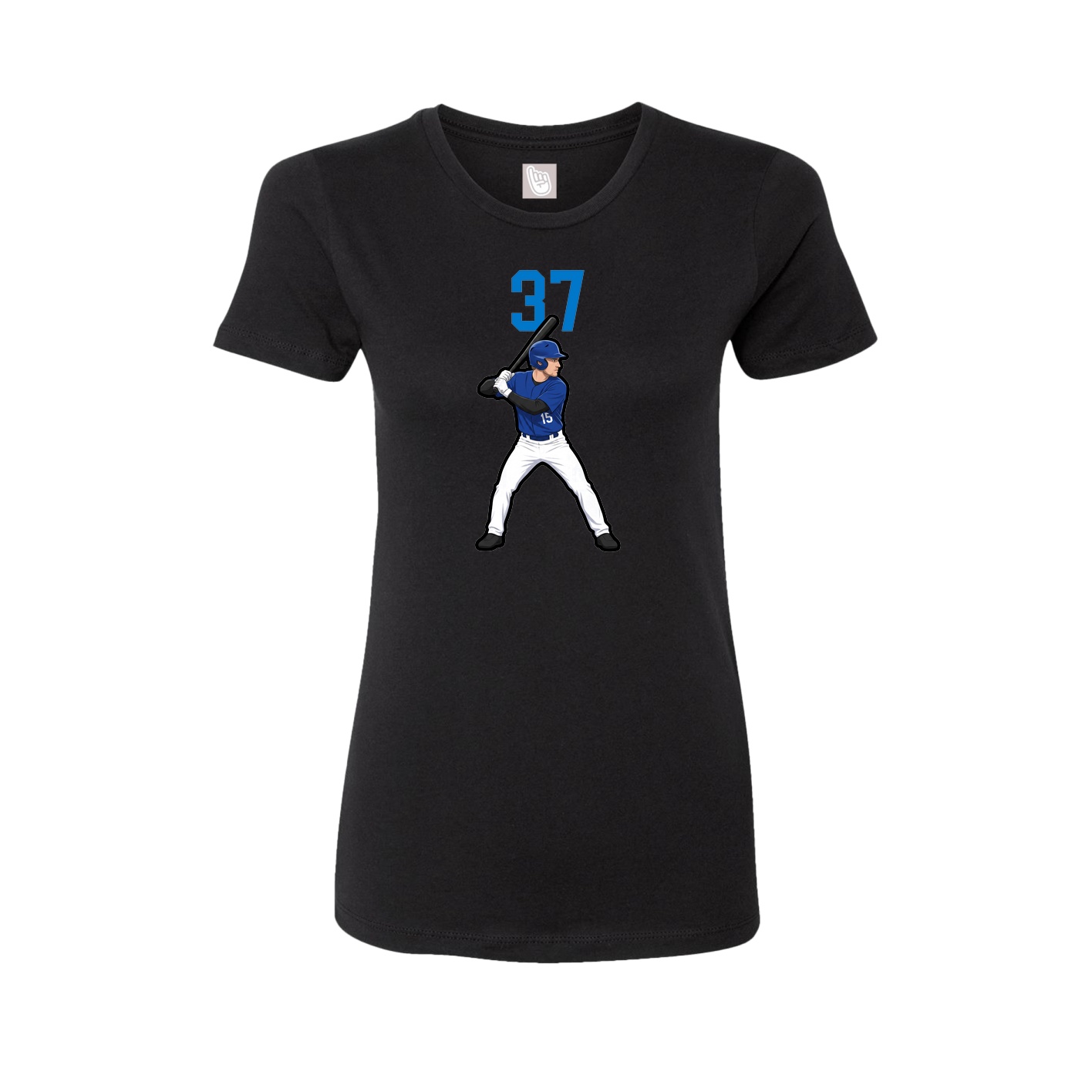 Fitted Women's Tee — Number Top in Black