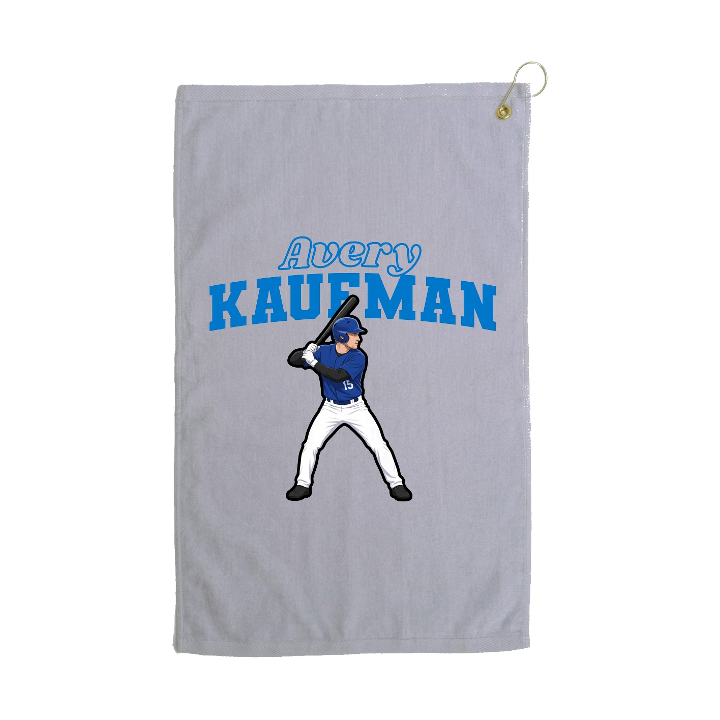 Golf Towel — Name Arch in Grey