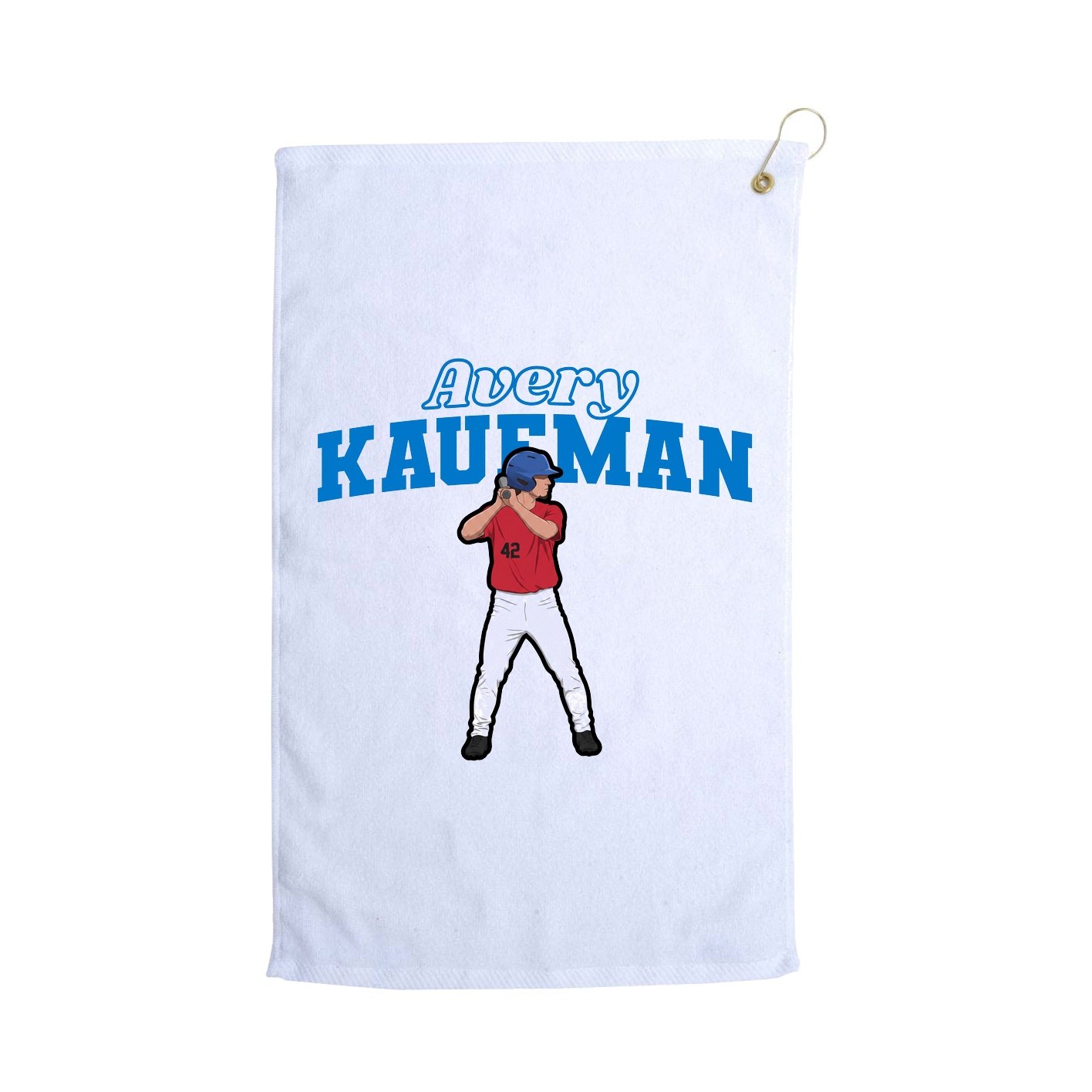 Golf Towel — Name Arch in White