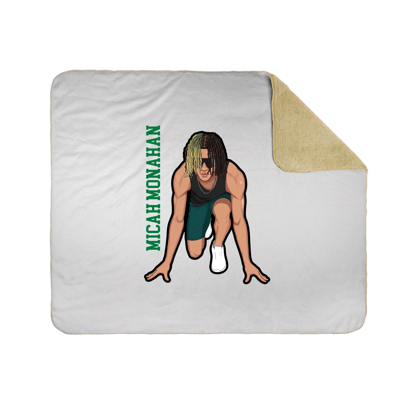 Throw Blanket — Name Vertical in White