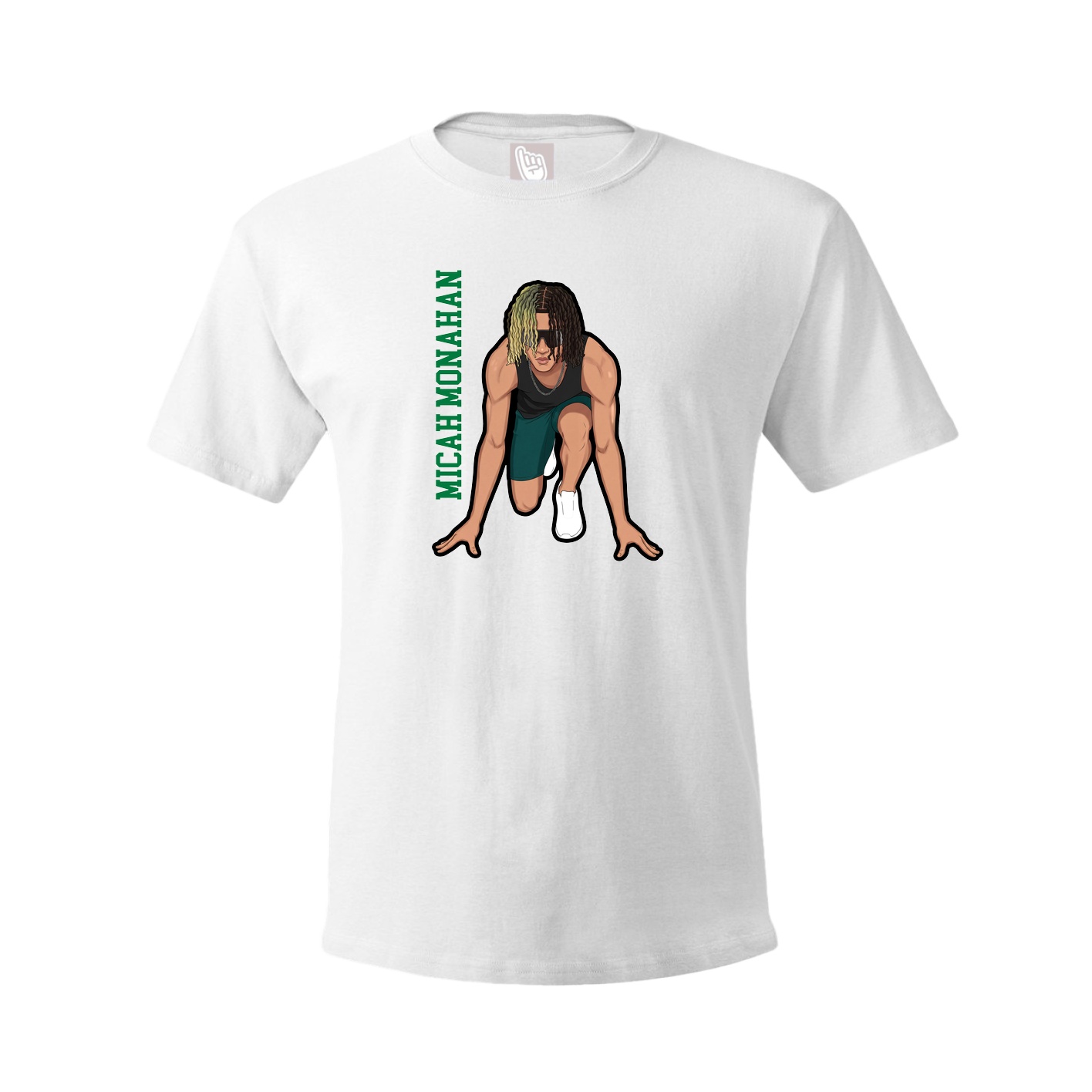 Tee — Name Vertical in White