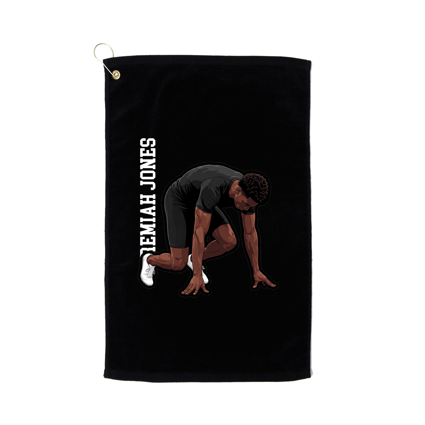 Golf Towel — Name Vertical in Black