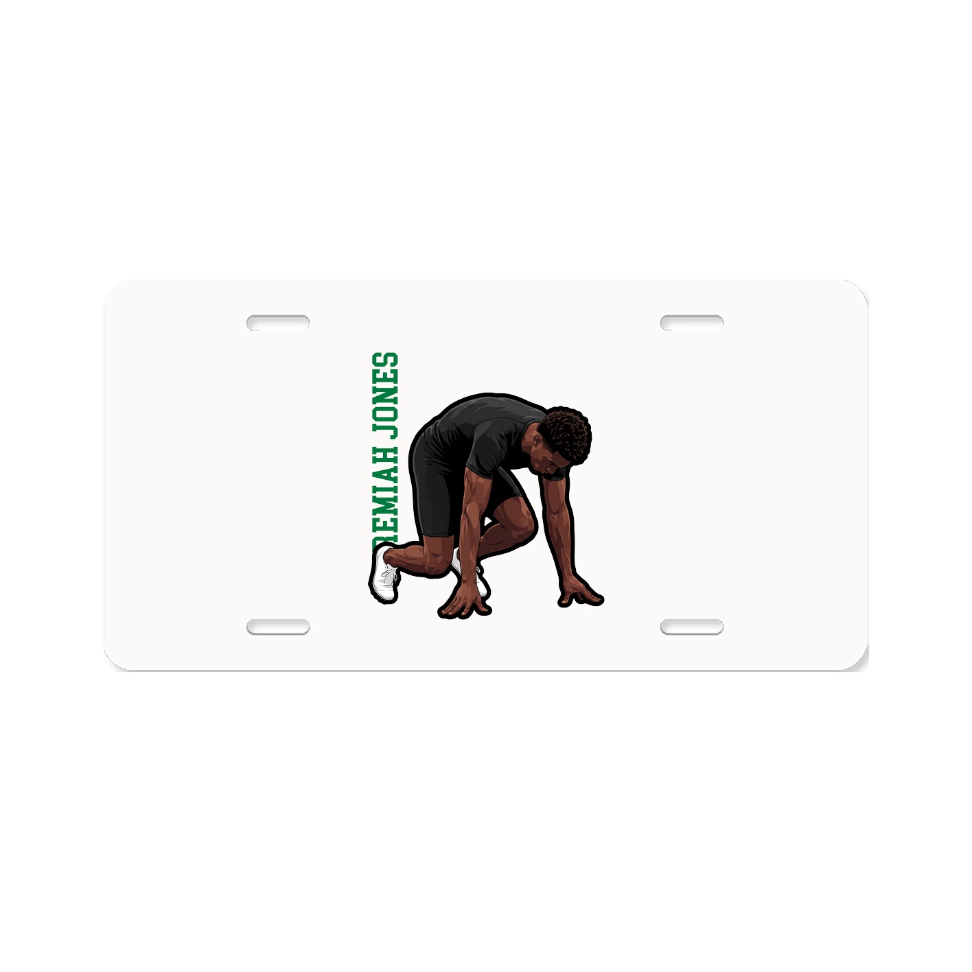 License Plate — Name Vertical in Classic