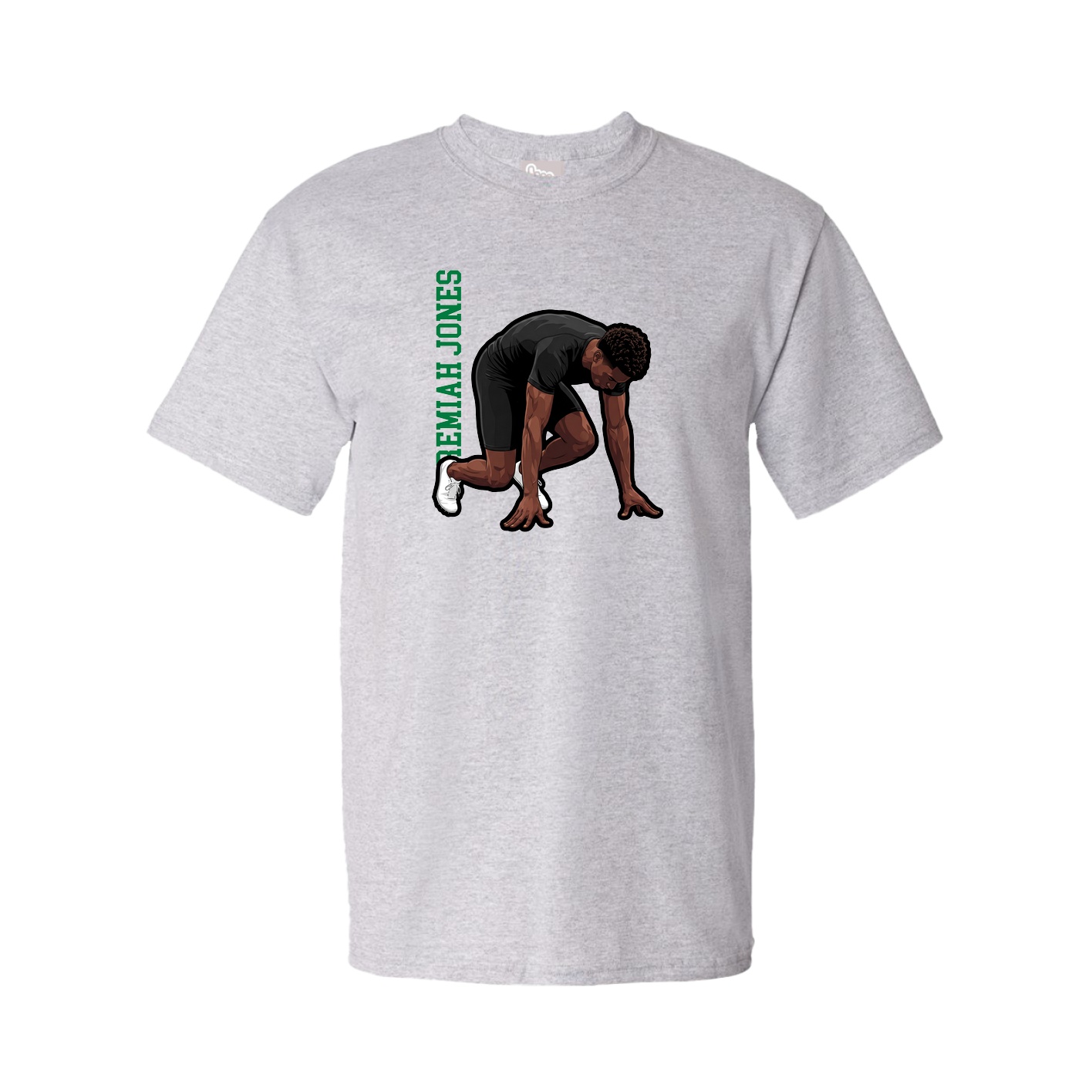 Youth Tee — Name Vertical in Grey