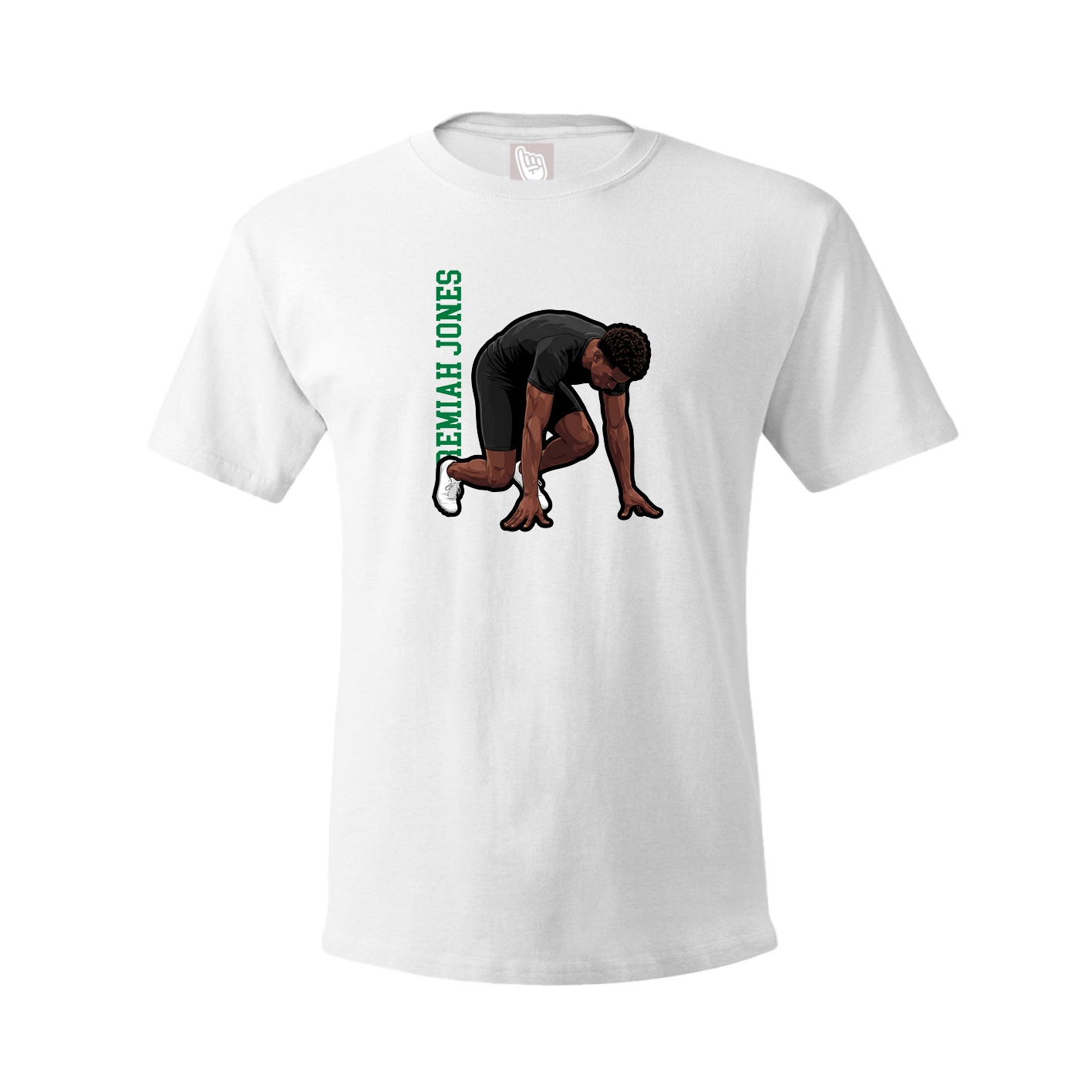 Youth Tee — Name Vertical in White