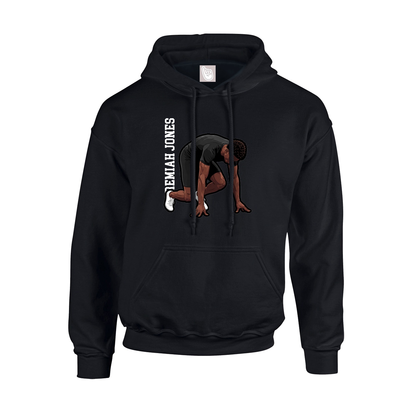 Youth Hoodie — Name Vertical in Black