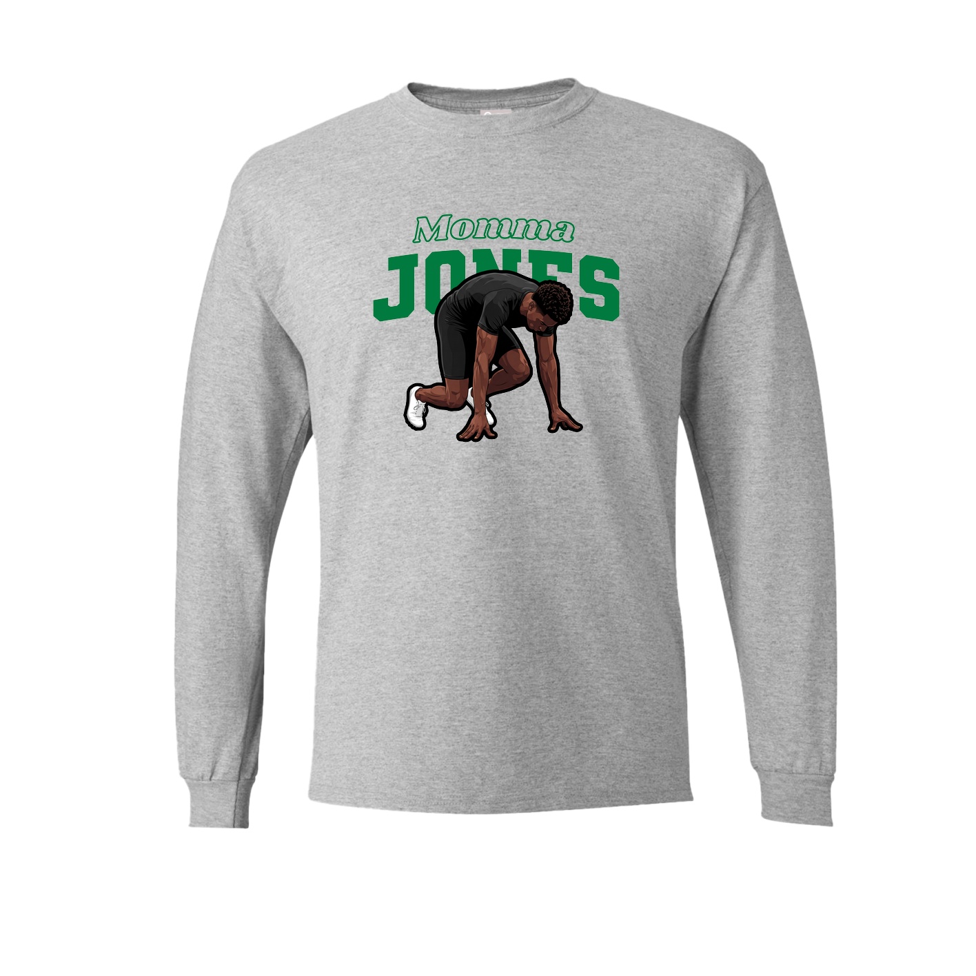 Long Sleeve Tee — Mothers Day Block in Grey