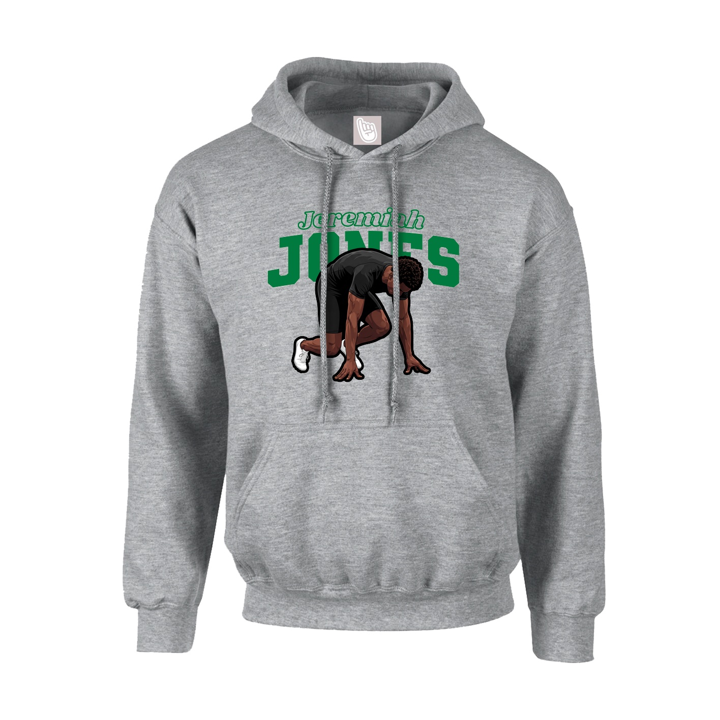 Youth Hoodie — Name Arch in Grey