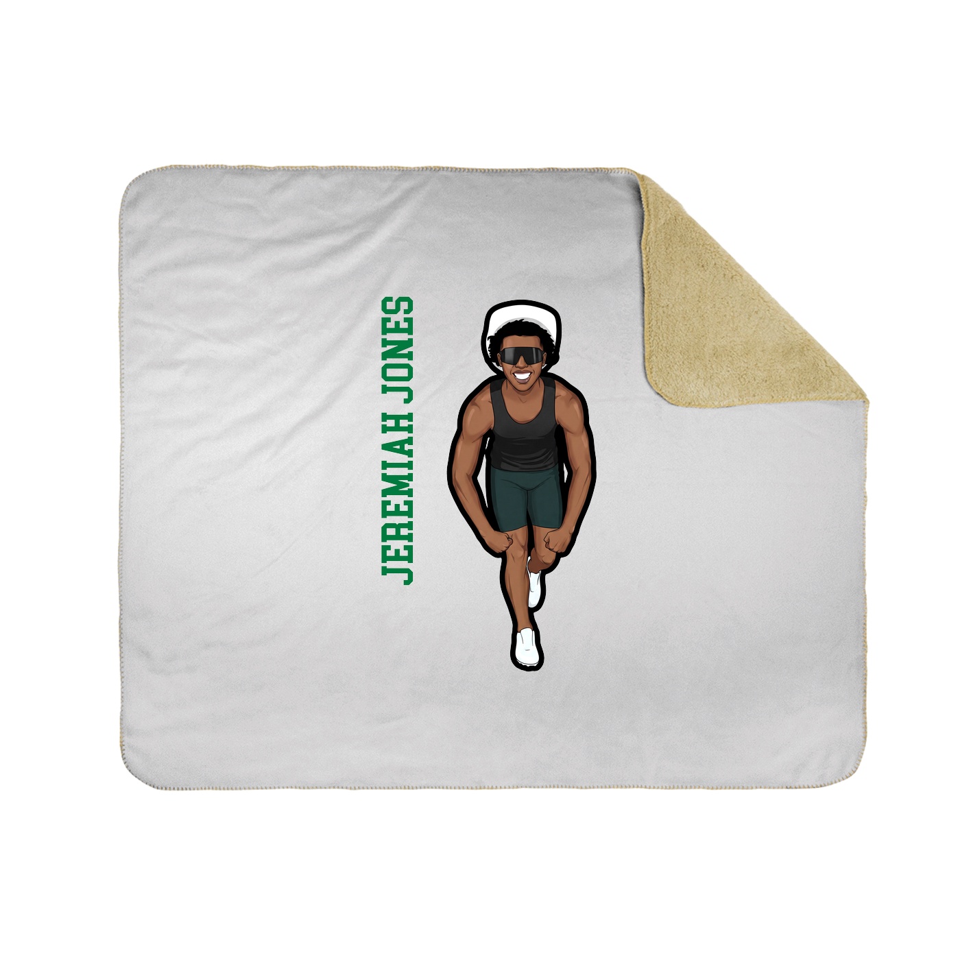Throw Blanket — Name Vertical in White
