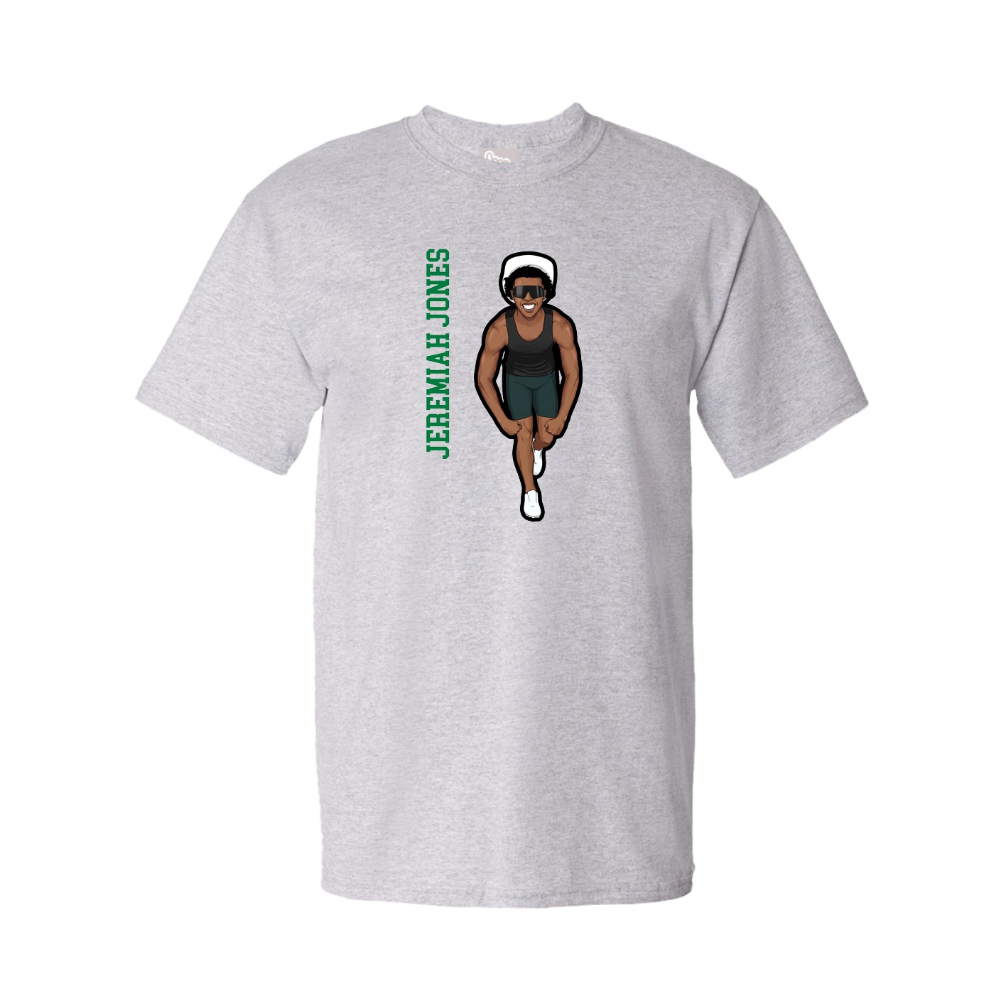 Youth Tee — Name Vertical in Grey