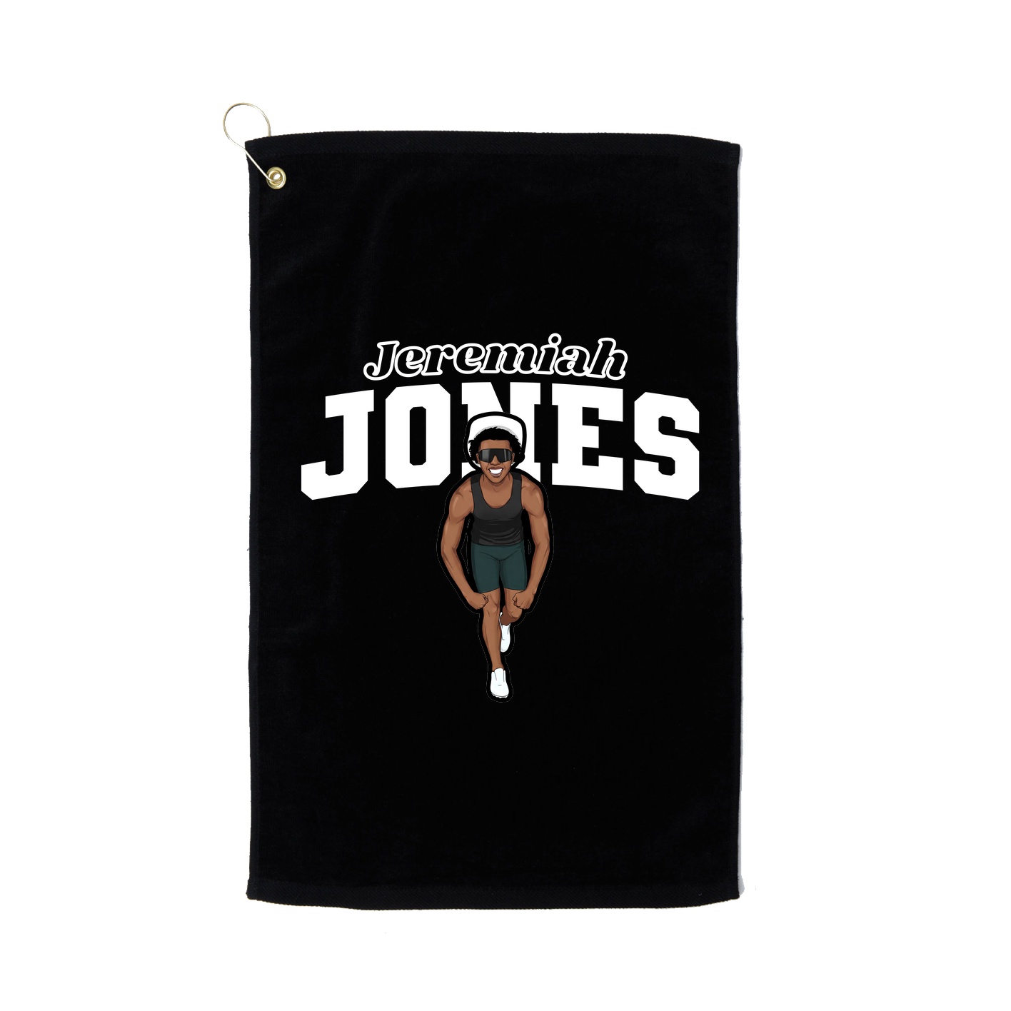 Golf Towel — Name Arch in Black
