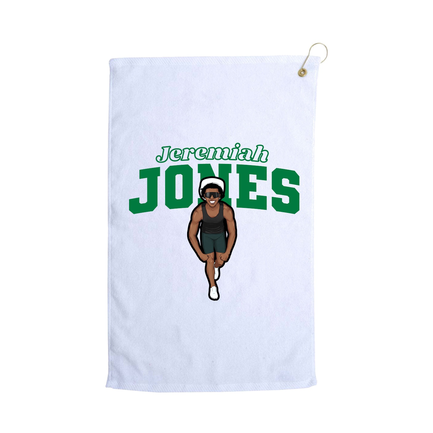 Golf Towel — Name Arch in White