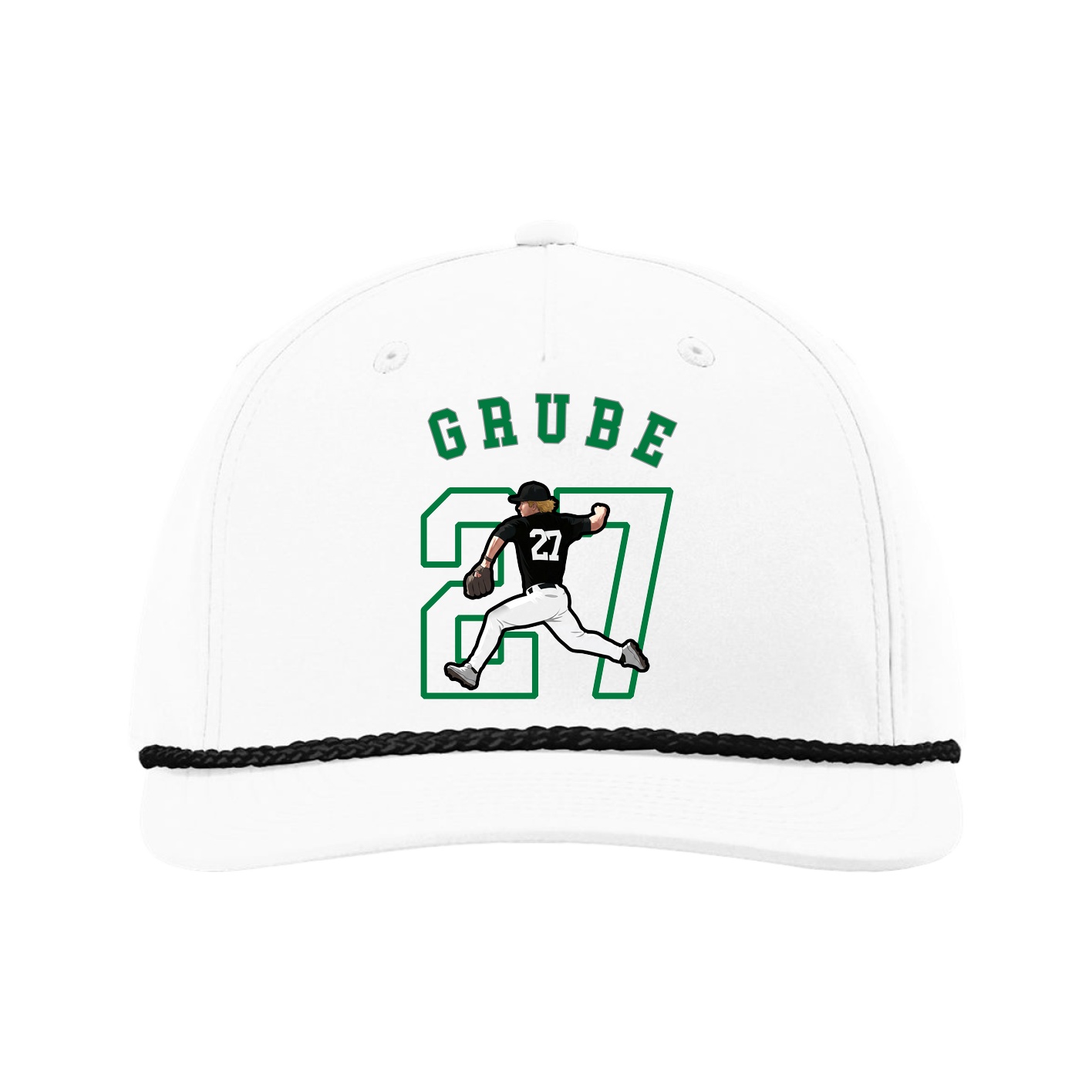 Five-Panel Classic Rope Cap — Shirsey Arch in White