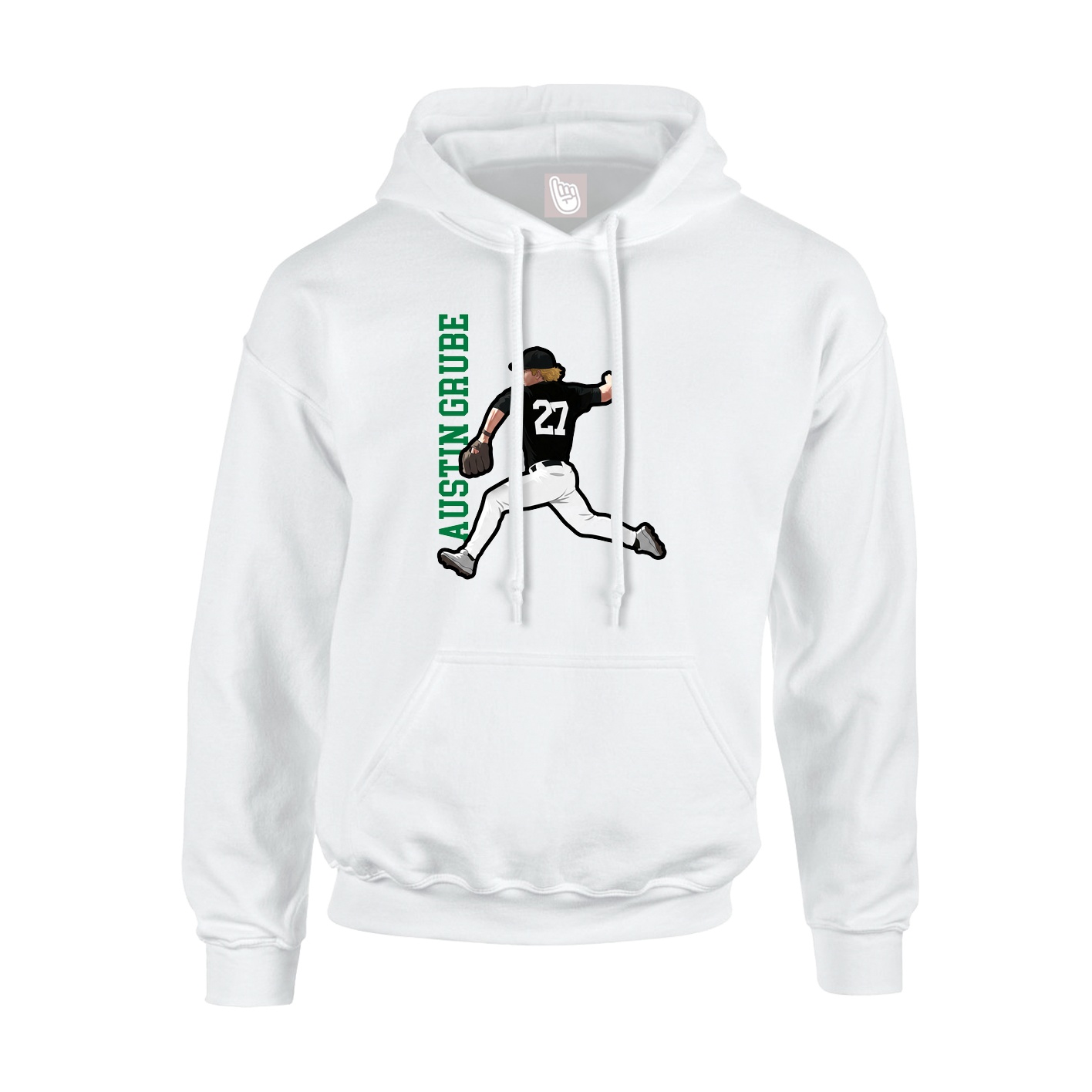 Youth Hoodie — Name Vertical in White