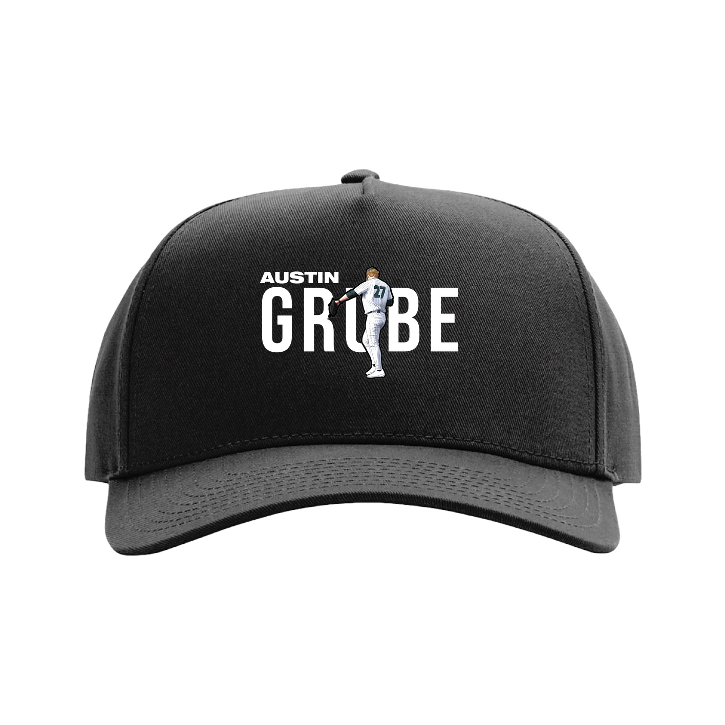 Full Fabric Five-Panel Champ Cap — Player Name in Black