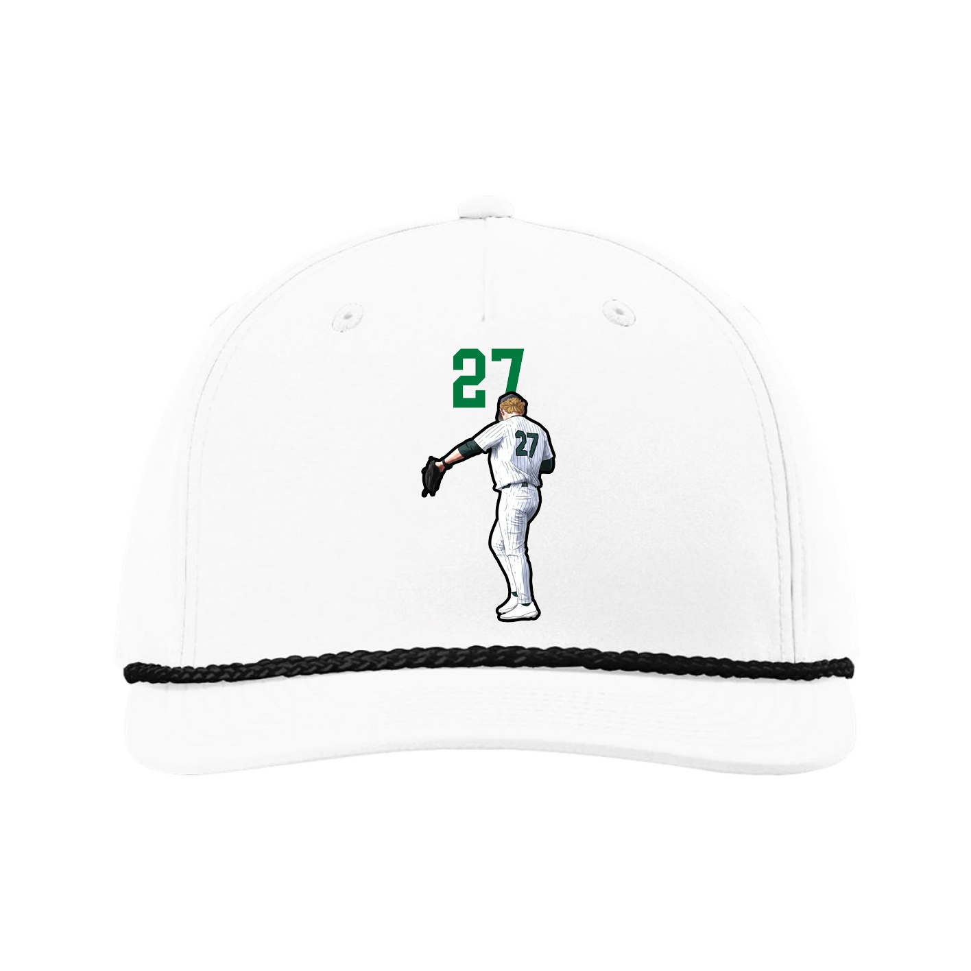 Five-Panel Classic Rope Cap — Number Top in White