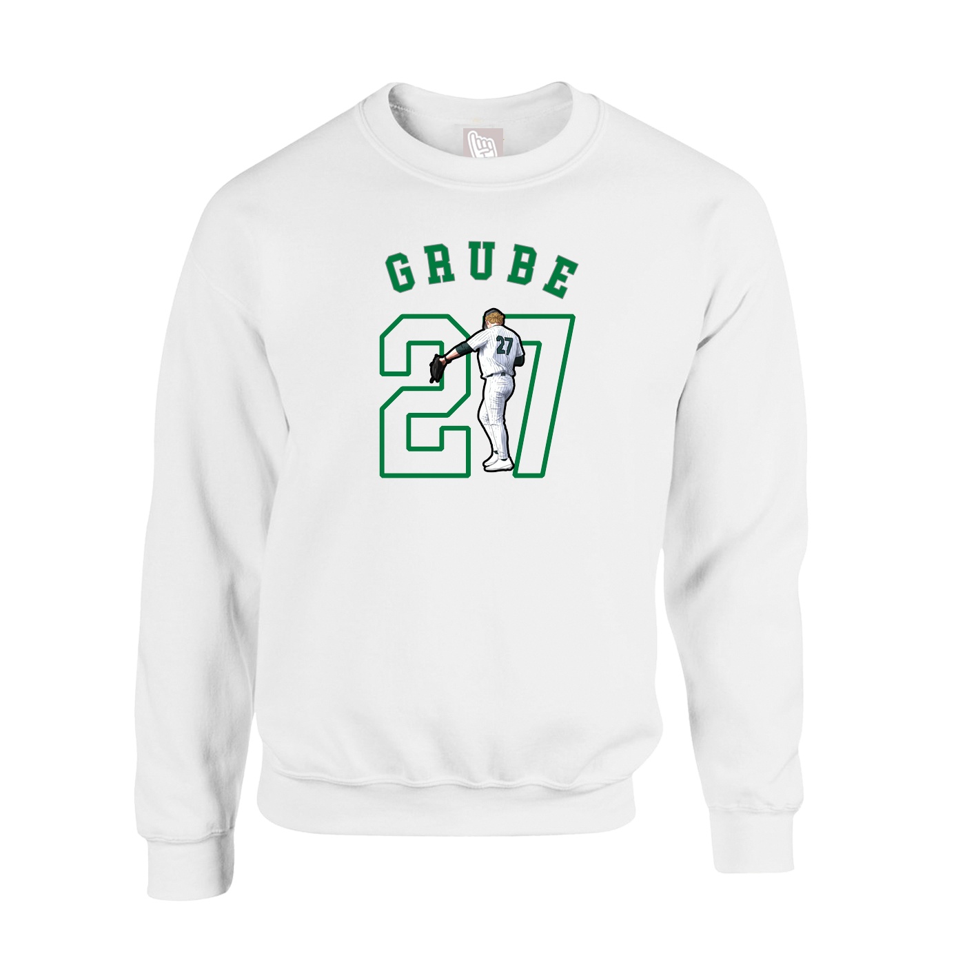 Fleece Crew — Shirsey Arch in White