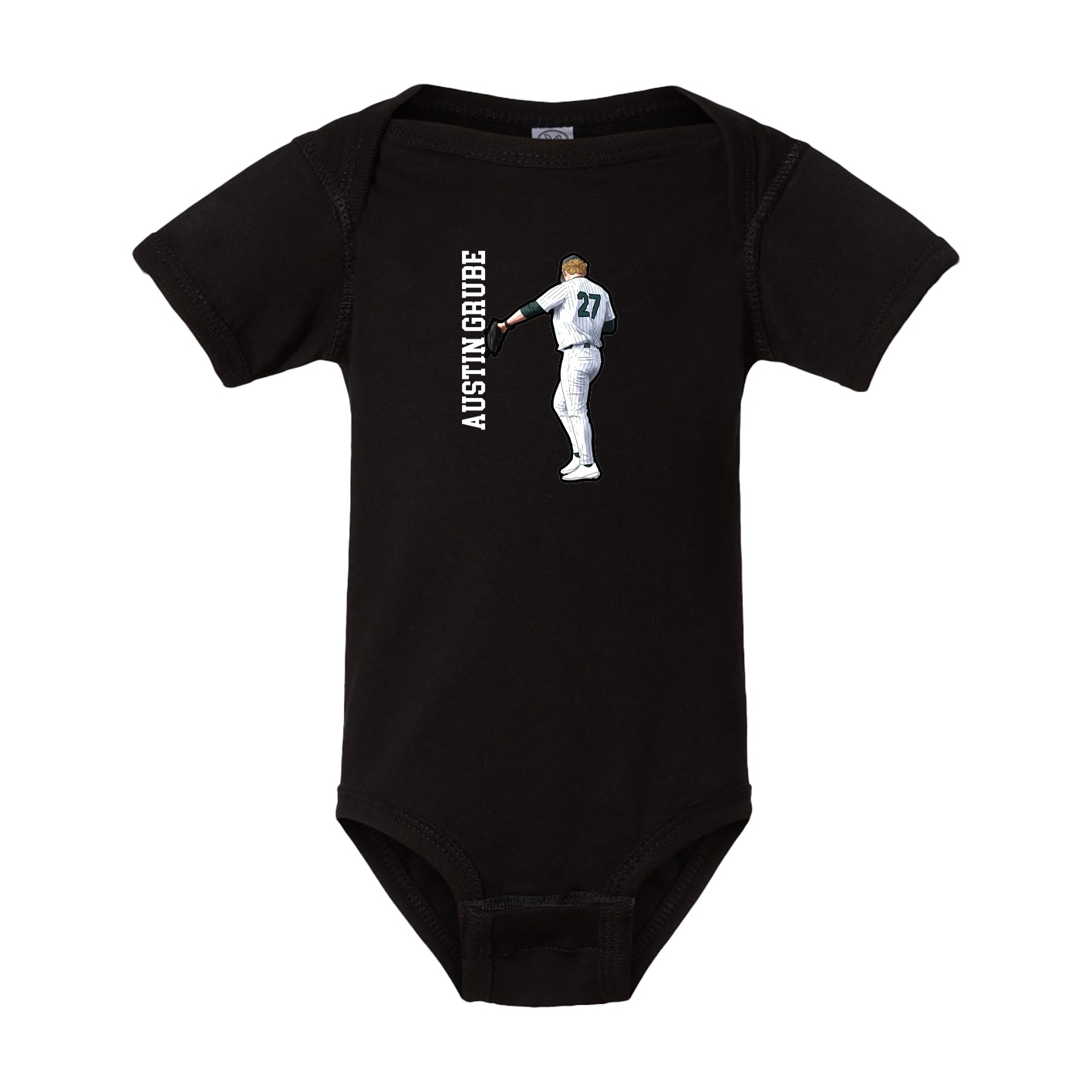 Baby Onesie — Name Vertical in Black